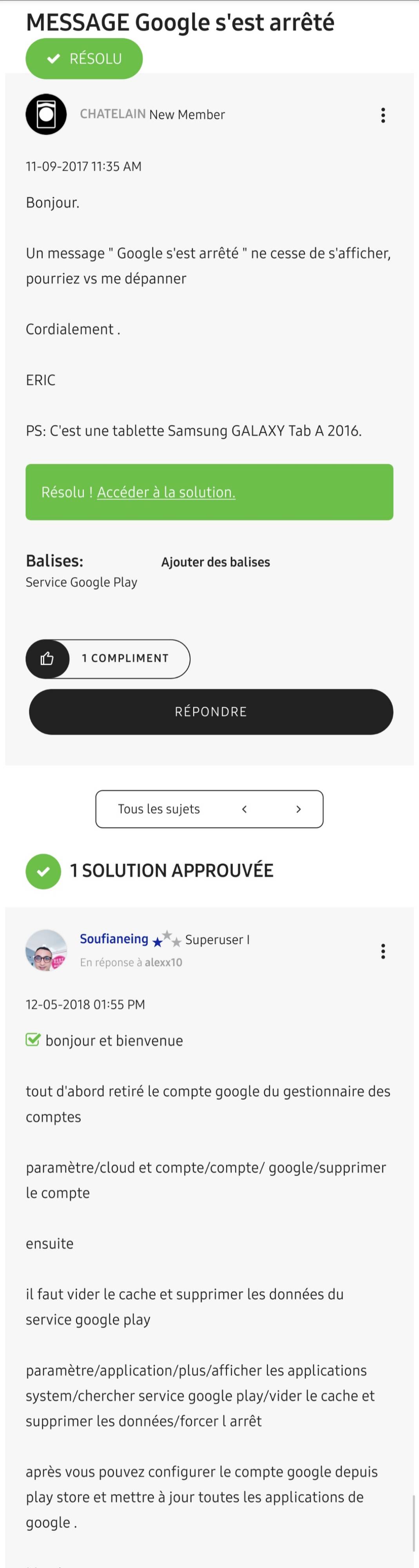 services Google play s arrête systématiquement - Samsung Community