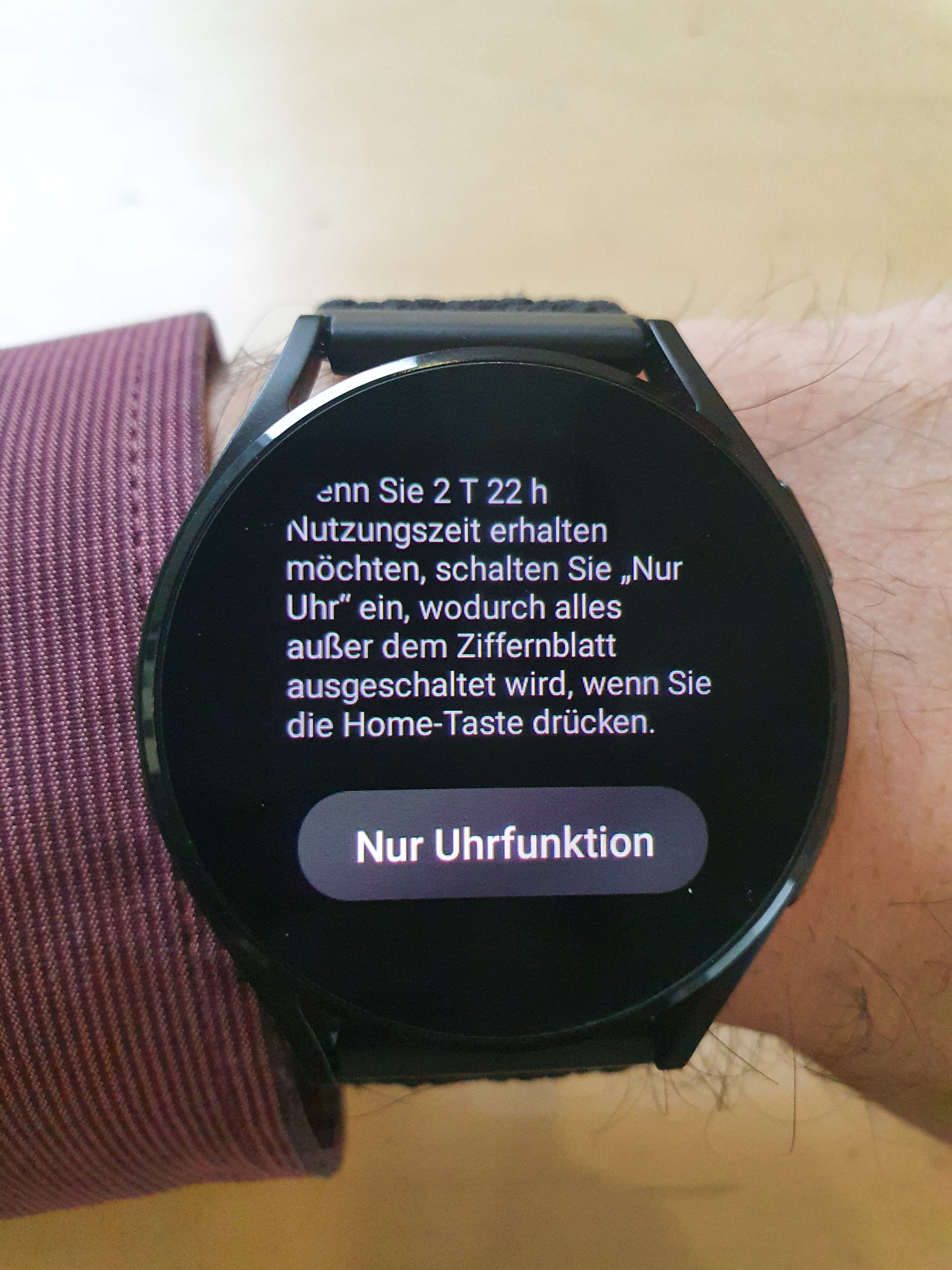 Gelöst Samsung Galaxy Watch 4 Schneller Zugriff auf AkkuModus "NUR