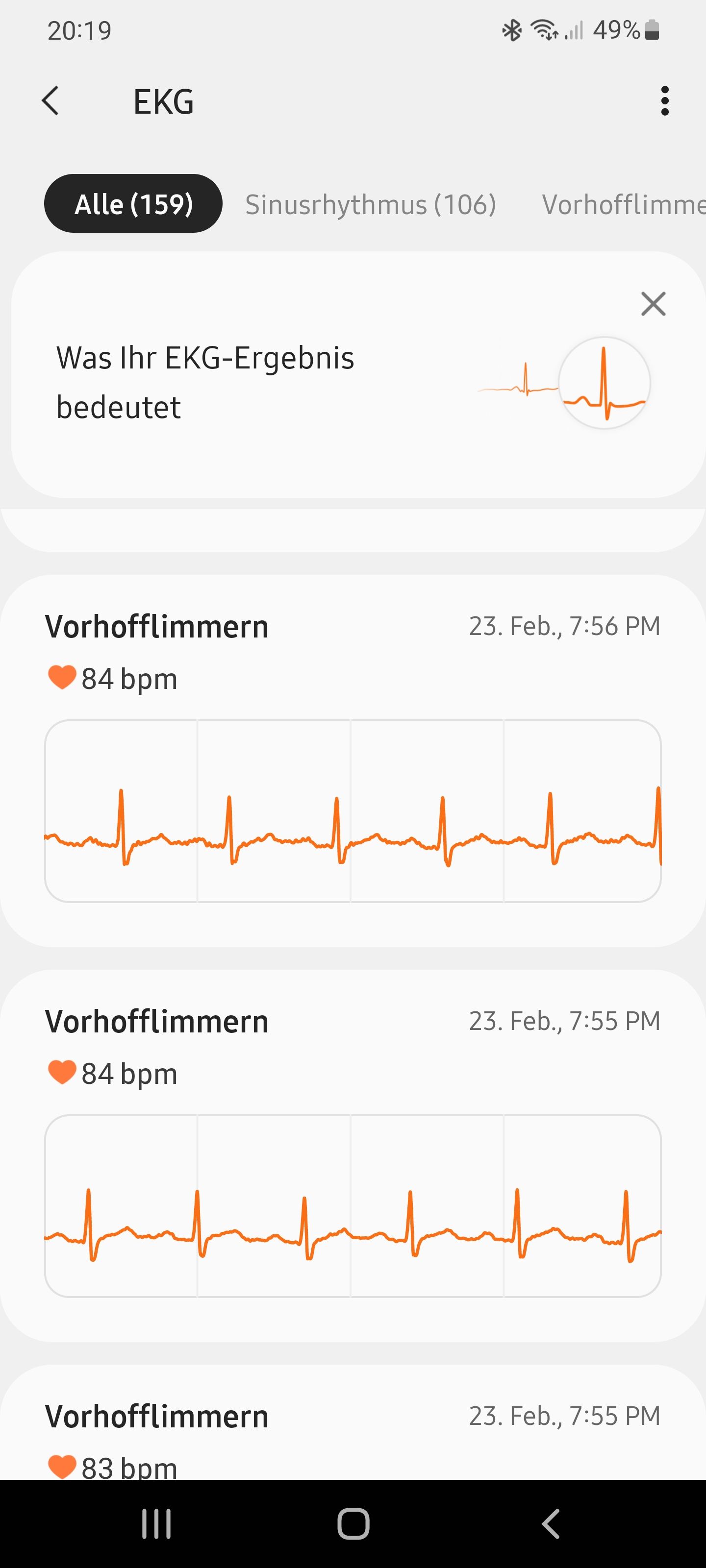 EKG Vorhofflimmern Samsung Community