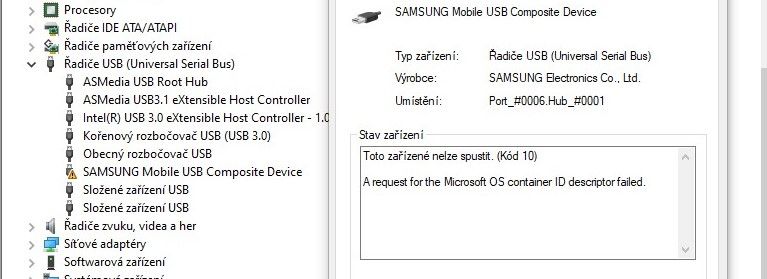 S21 FE 5G USB-A připojení k PC nefunguje - Samsung Community