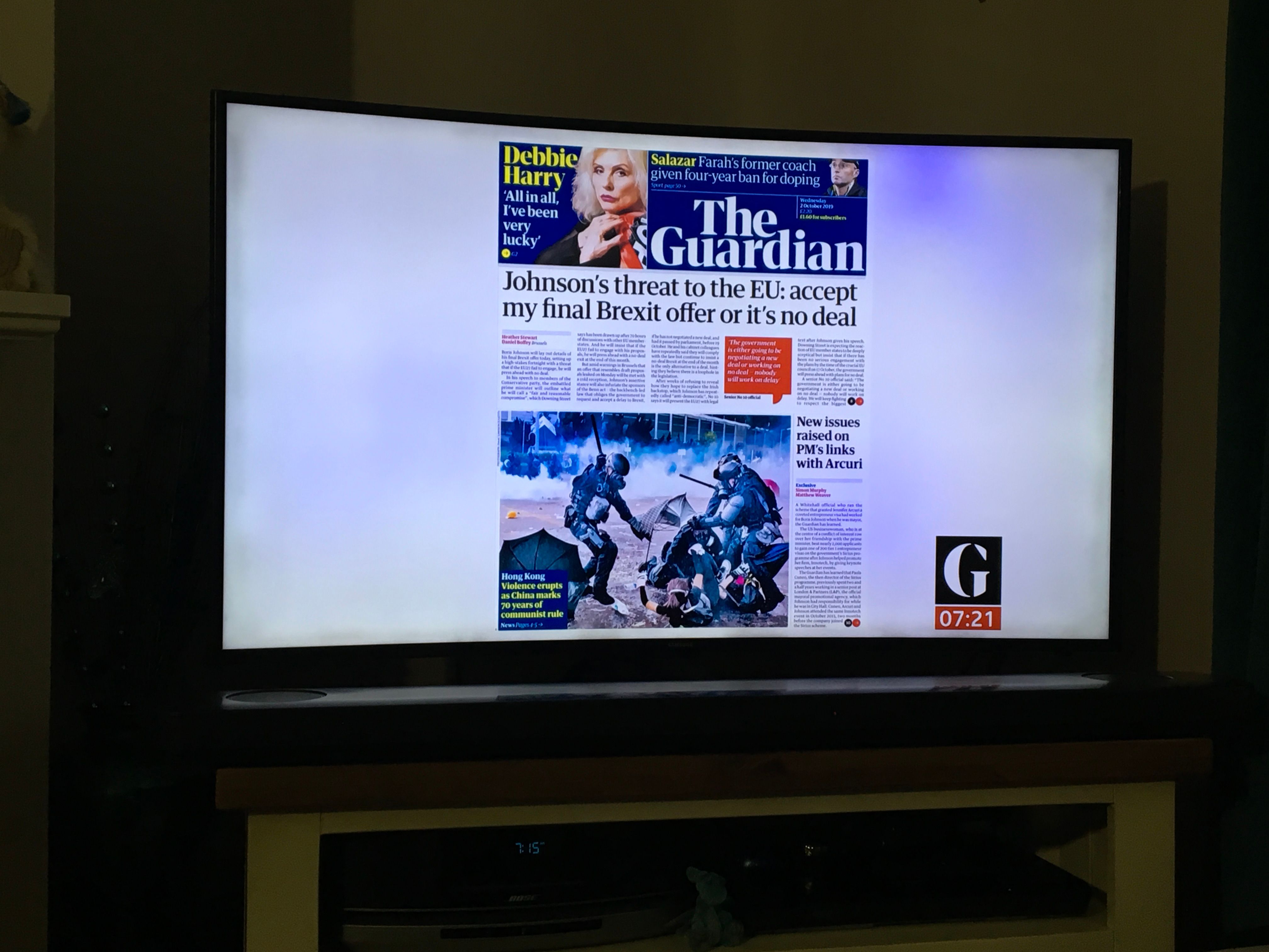 Purple patches on TV Samsung Community