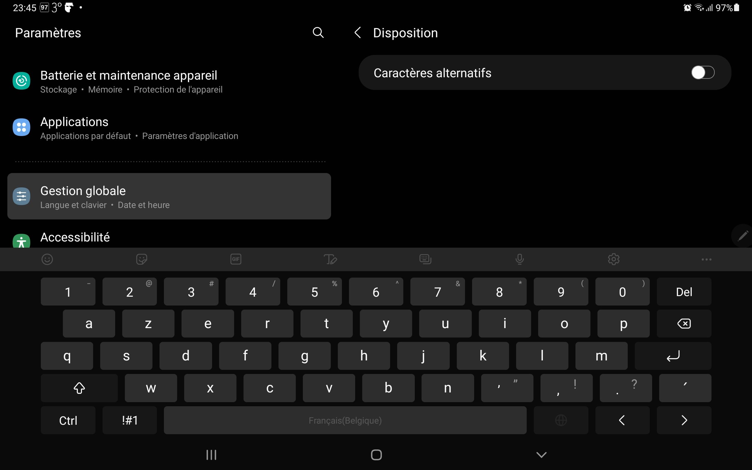 Résolu : Probl7me avec le clavier physique Samsung pour la tablette S7 FE,  disposition Belge 5Fran9ais/ - Samsung Community