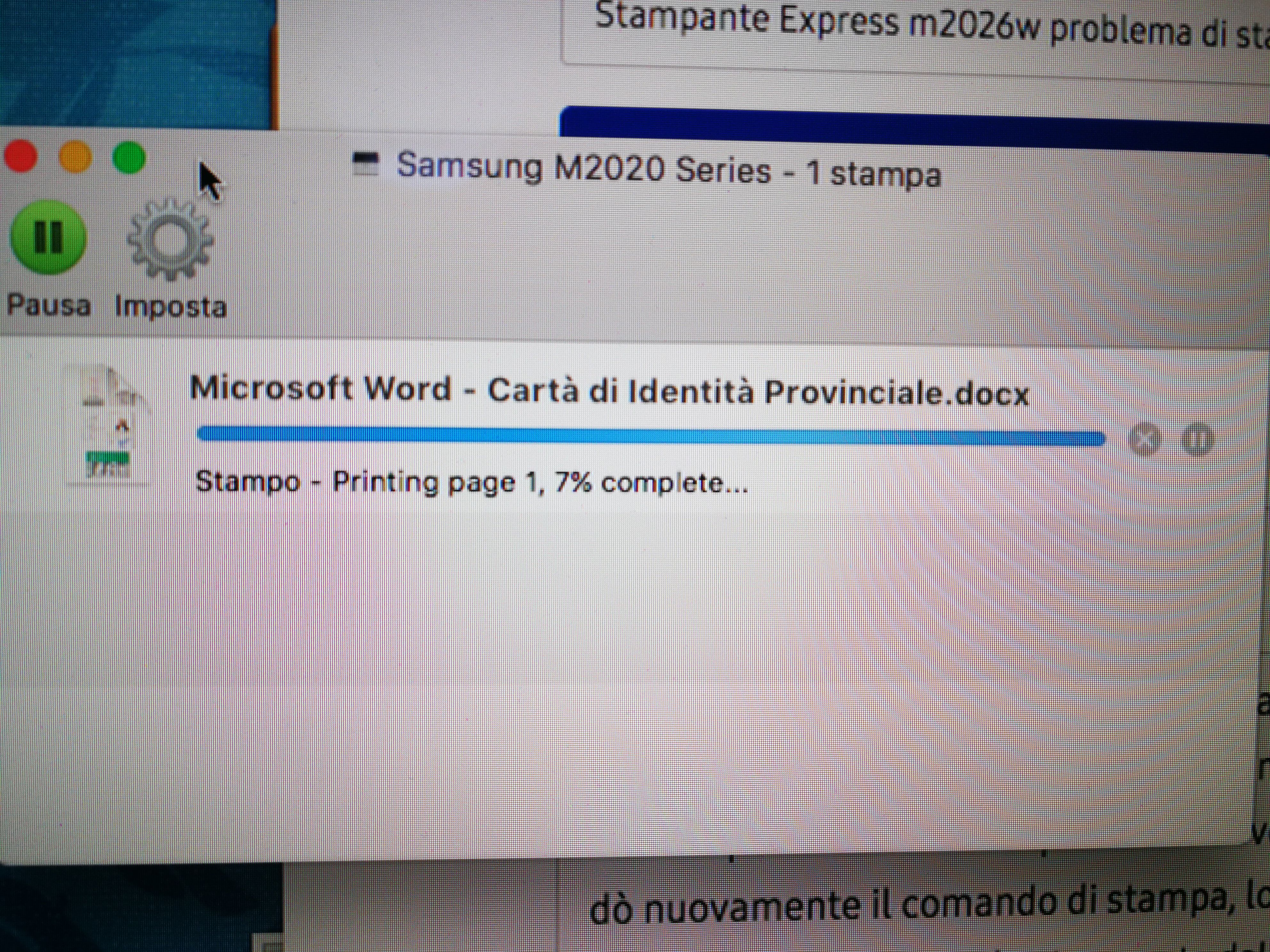 PROBLEMA DI STAMPA EXPRESS M2026W - Samsung Community