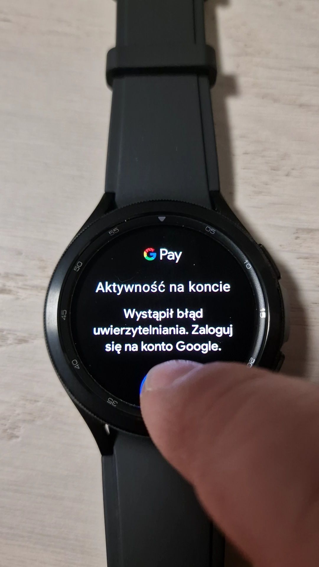 Problem z aplikacja Google Pay na Smart Watch Galaxy 4 Classic