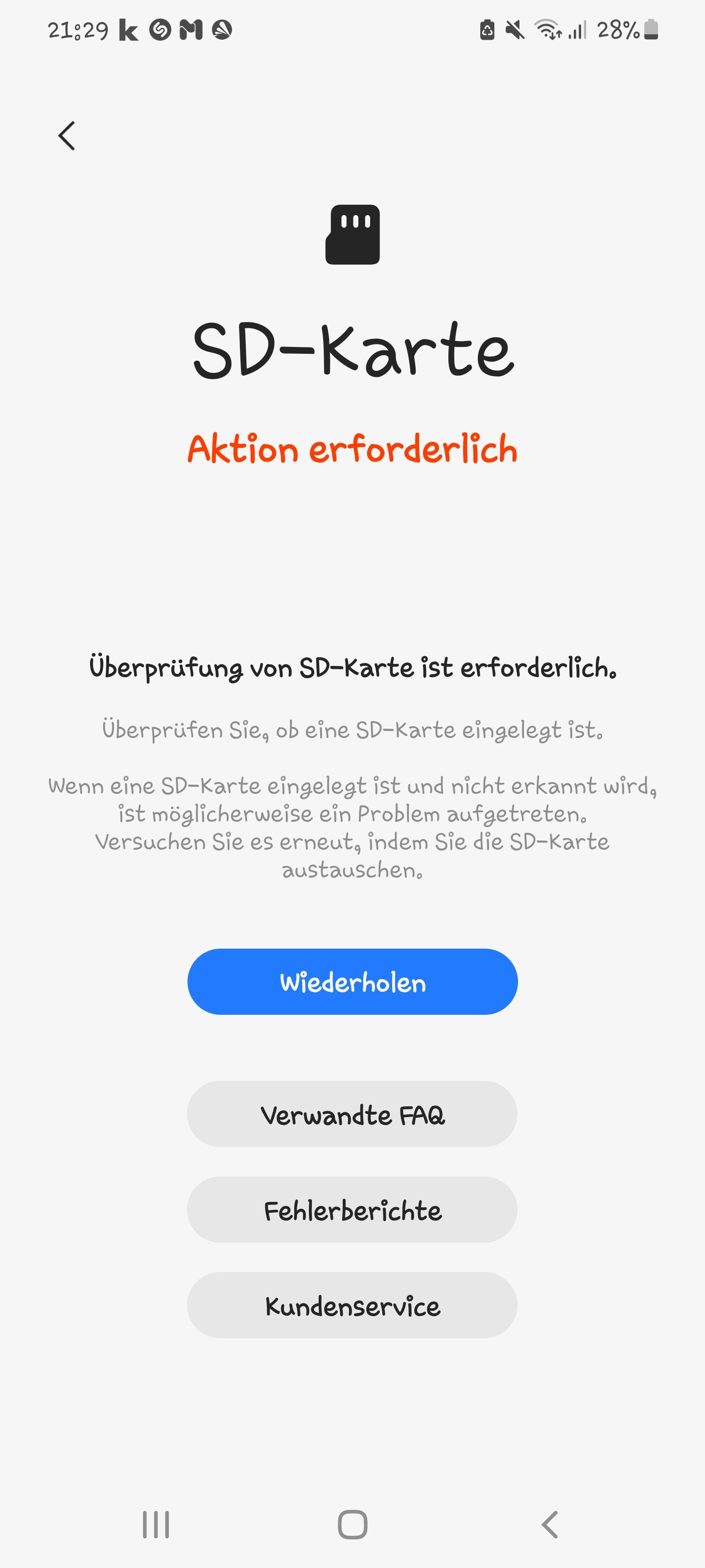 Gelöst SD Karte wird nicht erkannt Samsung Community