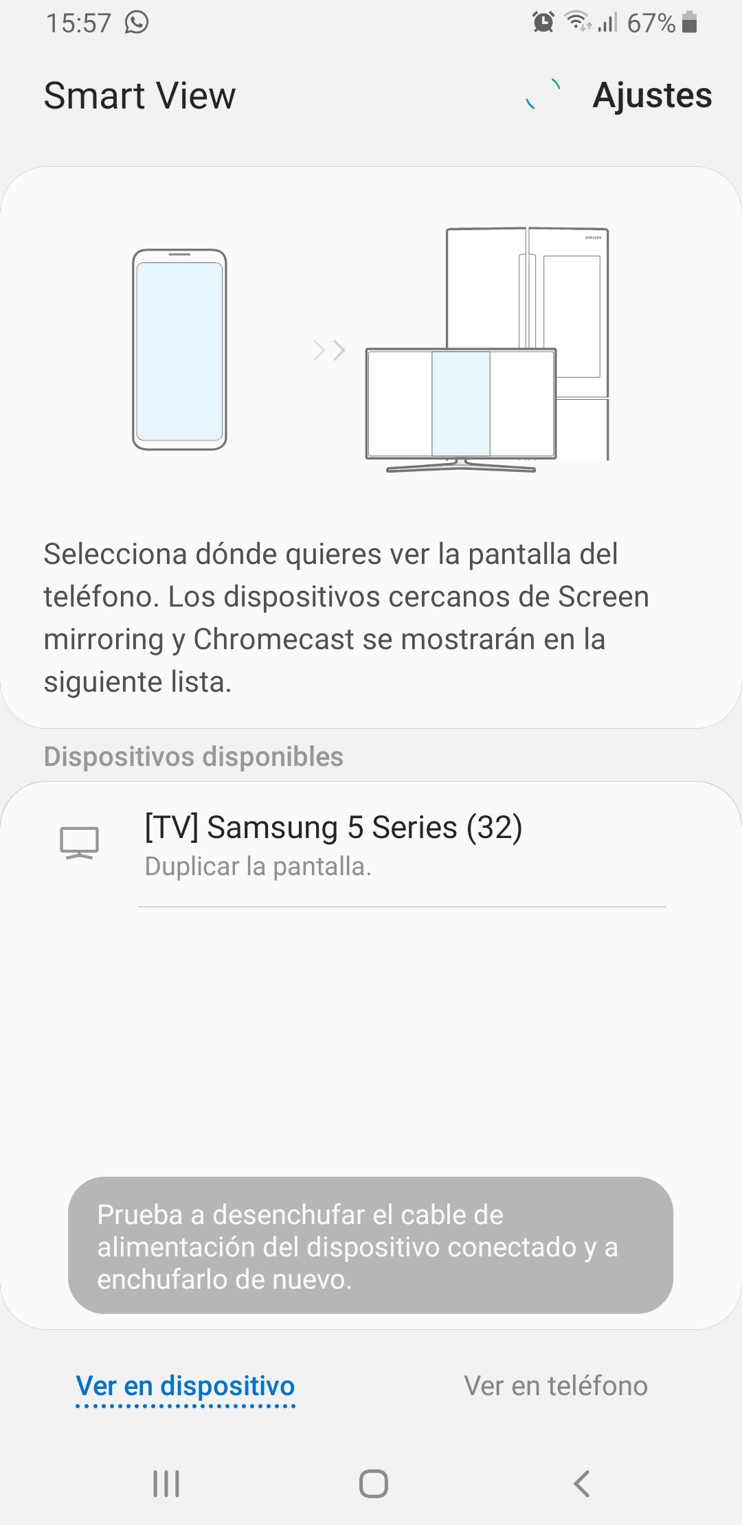 Marco de referencia Mediana vanidad Solucionado: No conecta a smart view, lo detecta pero no conecta tampoco  desde smartthing - Samsung Community