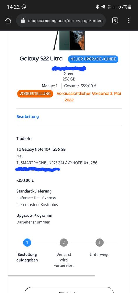 Versand der Galaxy S22 Reihe 2.0 – Seite 8 - Samsung Community