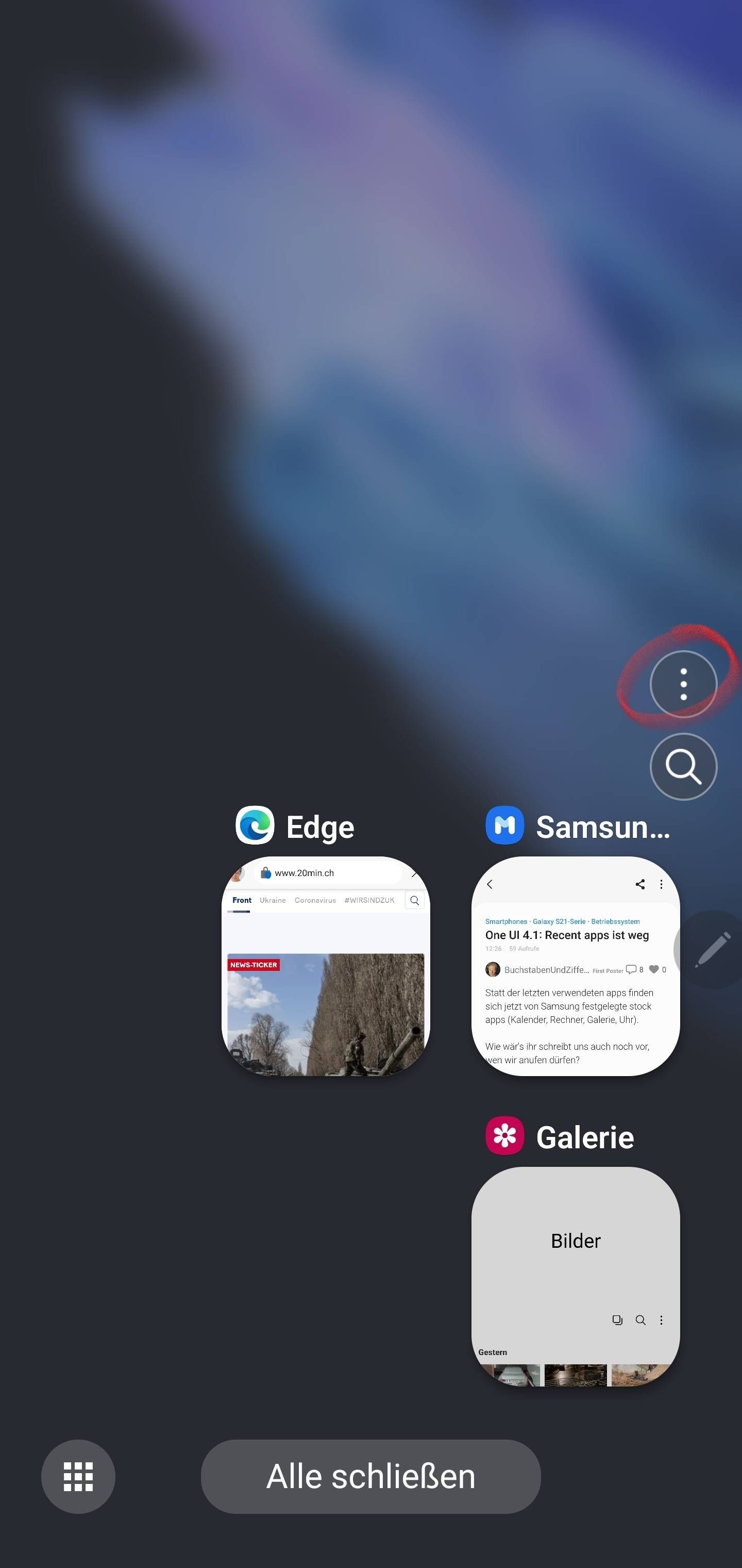 One UI 4.1: Recent apps ist weg - Samsung Community