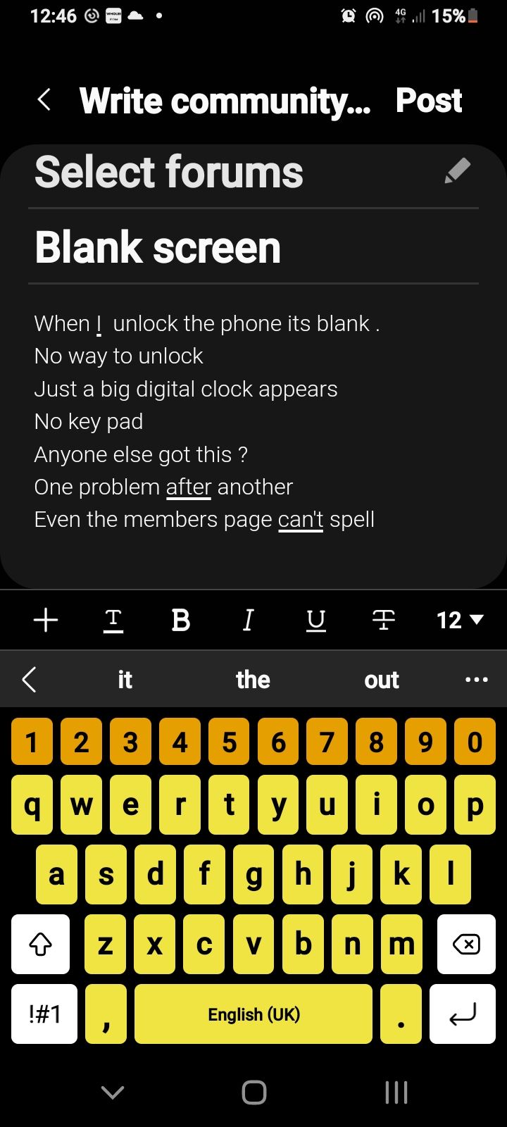 Blank screen Samsung Community
