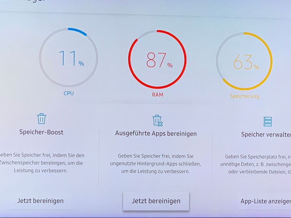 Nach Einschaltung des Gerätes ohne jegliche Nutzung der Apps