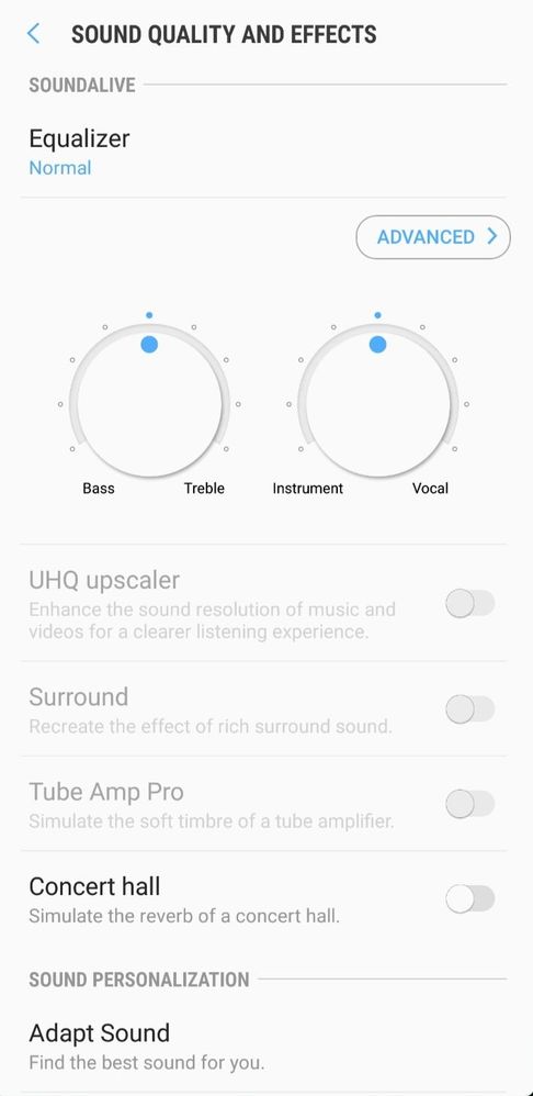 Bass und Röhrenverstärker (Android 8.1)