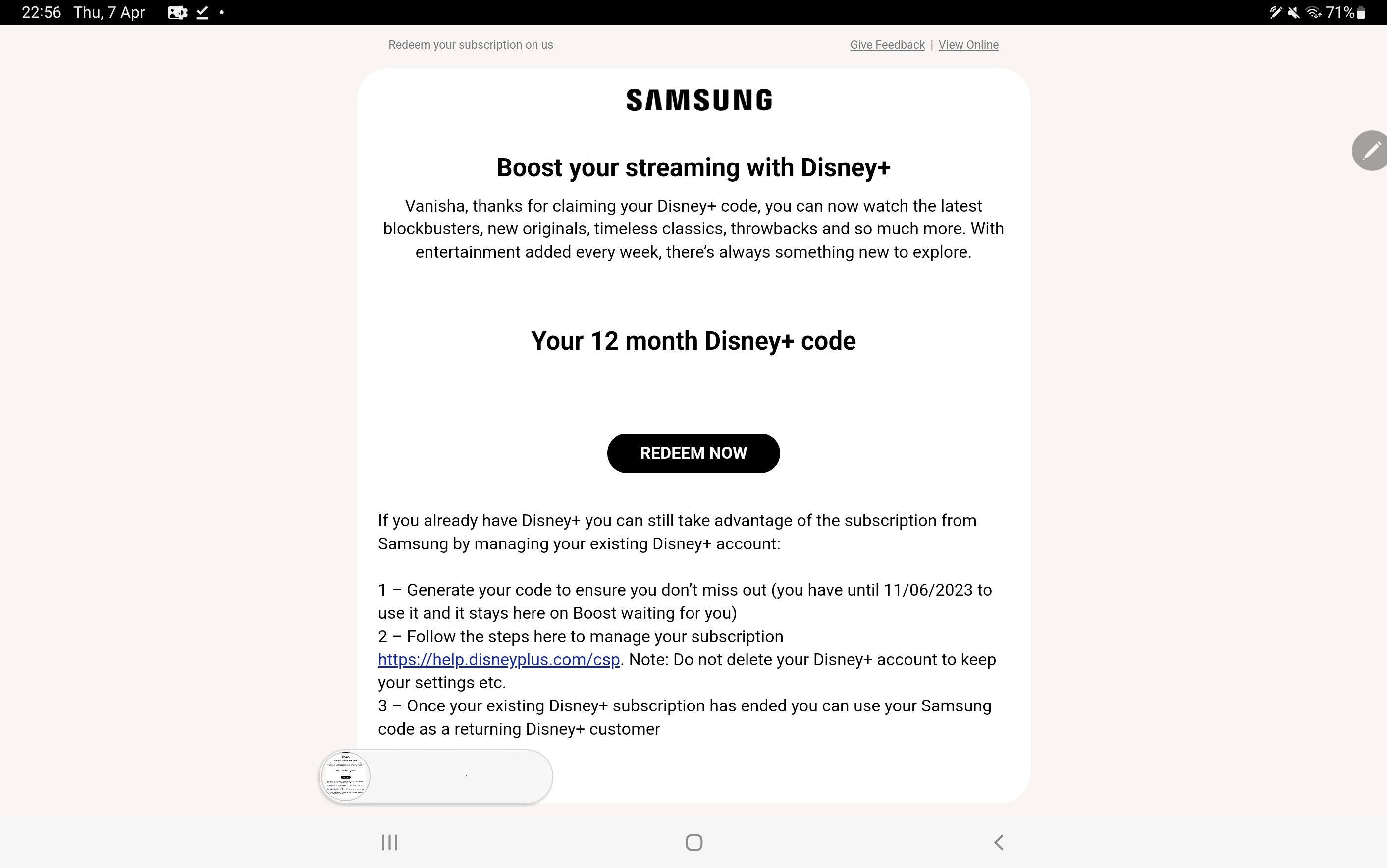 Boost your Disney+ with Samsung. Get 12 months’ entertainment from us