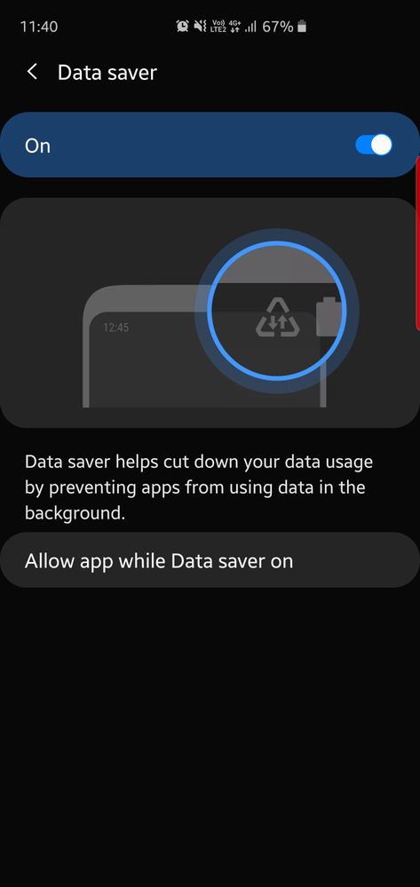 Solved: Data Saver Icon not displayed - Samsung Community