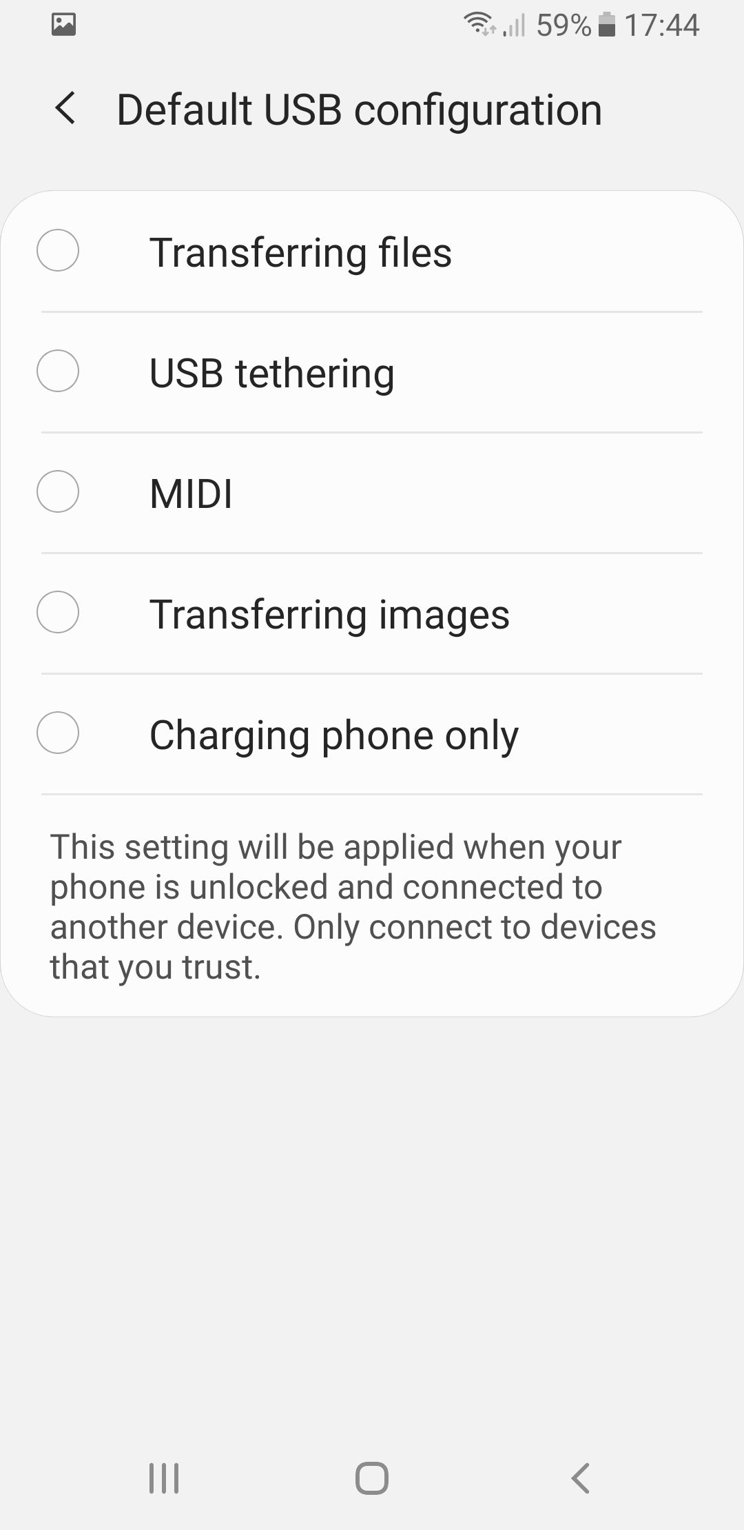 USB Connector Couldn't Switch To Phone - Samsung Community