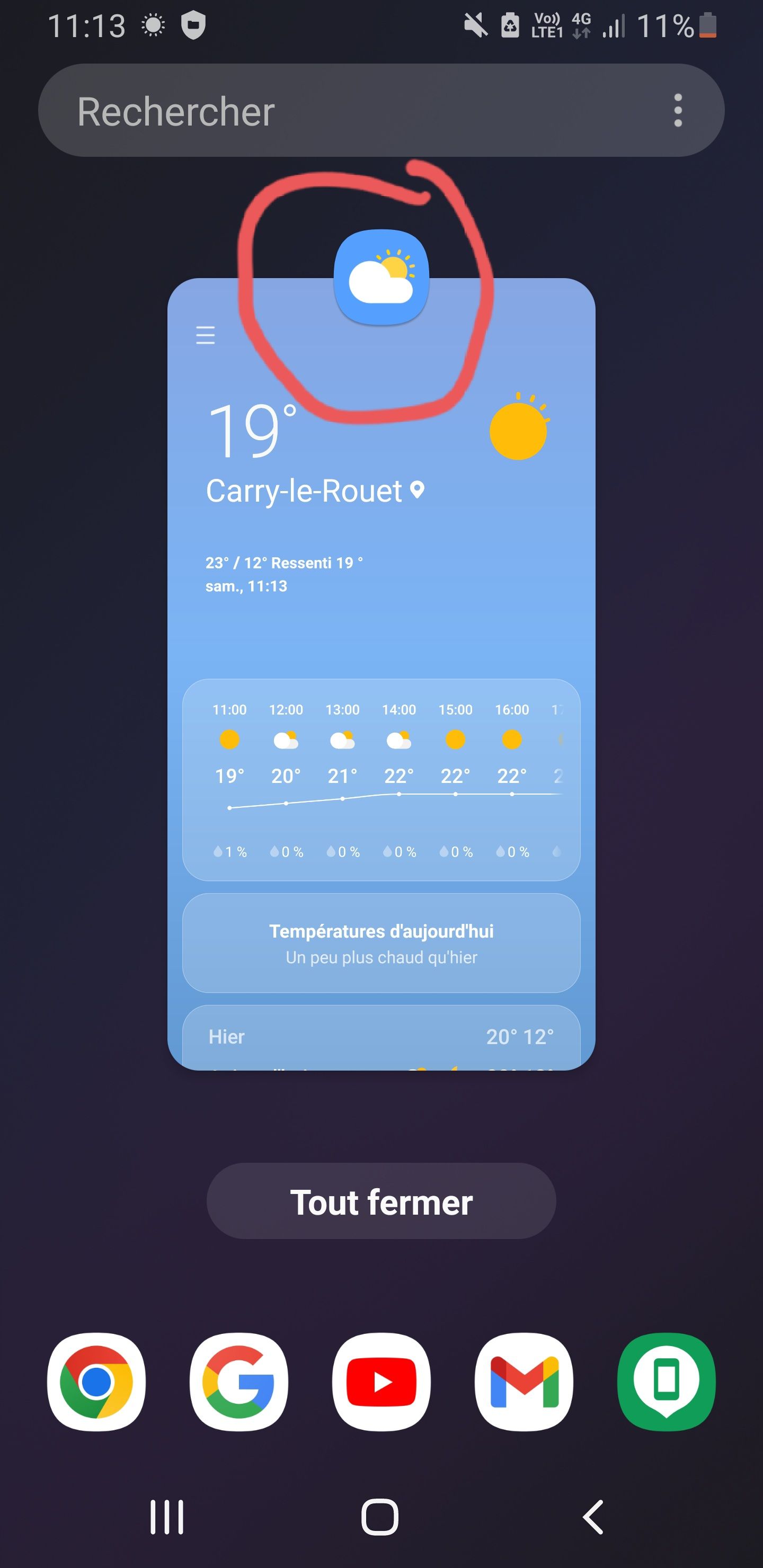 Actualisation du widget météo. - Samsung Community