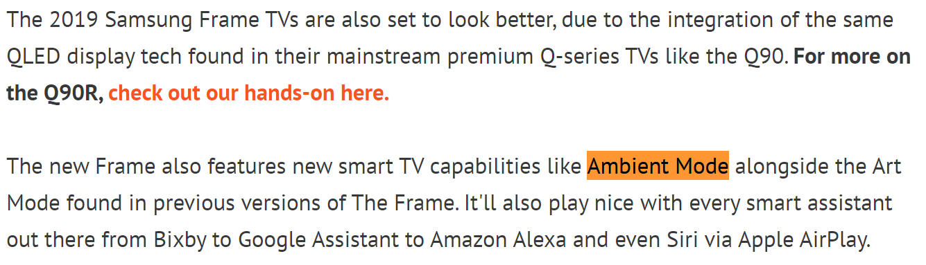 The frame 2019 ambient mode - Samsung Community