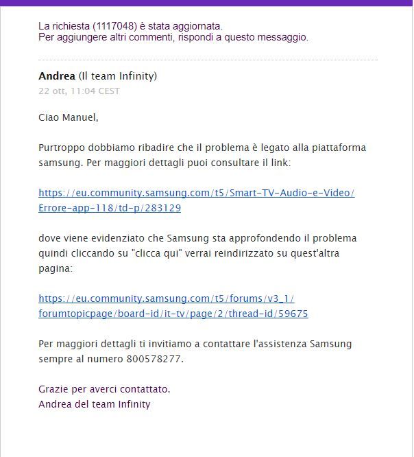Premium play non si installa errore errore 118 - Pagina 3 - Samsung  Community