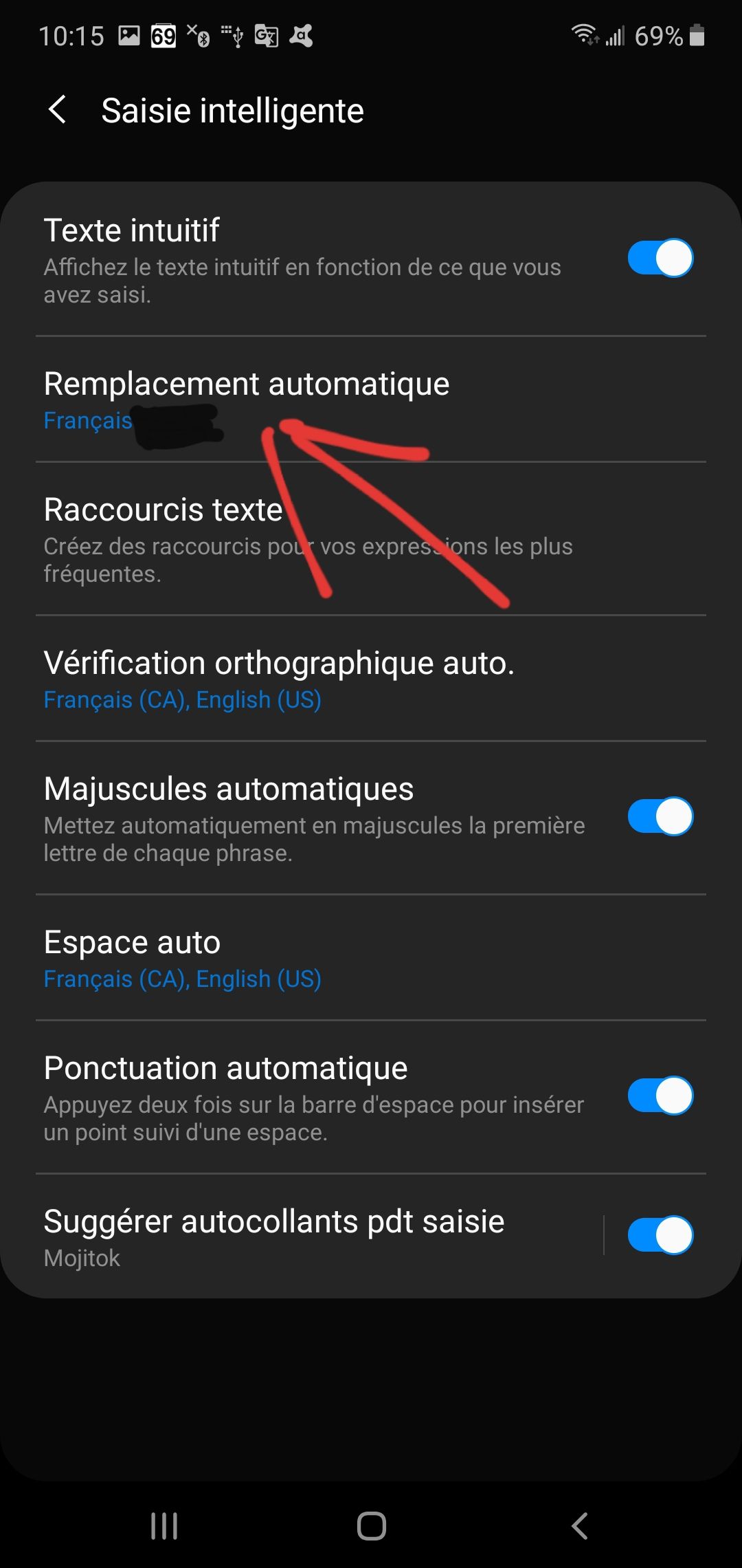 Note 10 plus texte intuitif + remplacement auto - Samsung Community