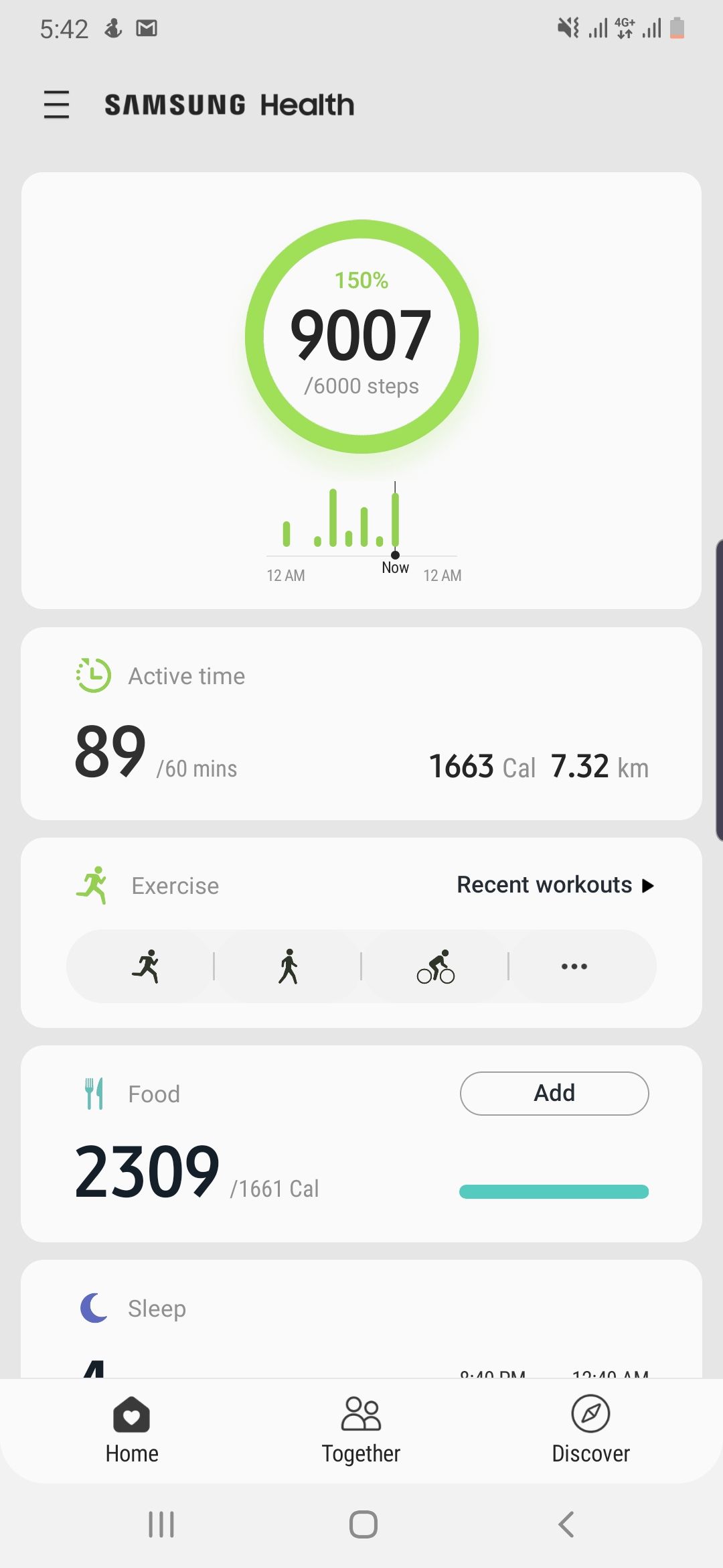 samsung health calorie tracker