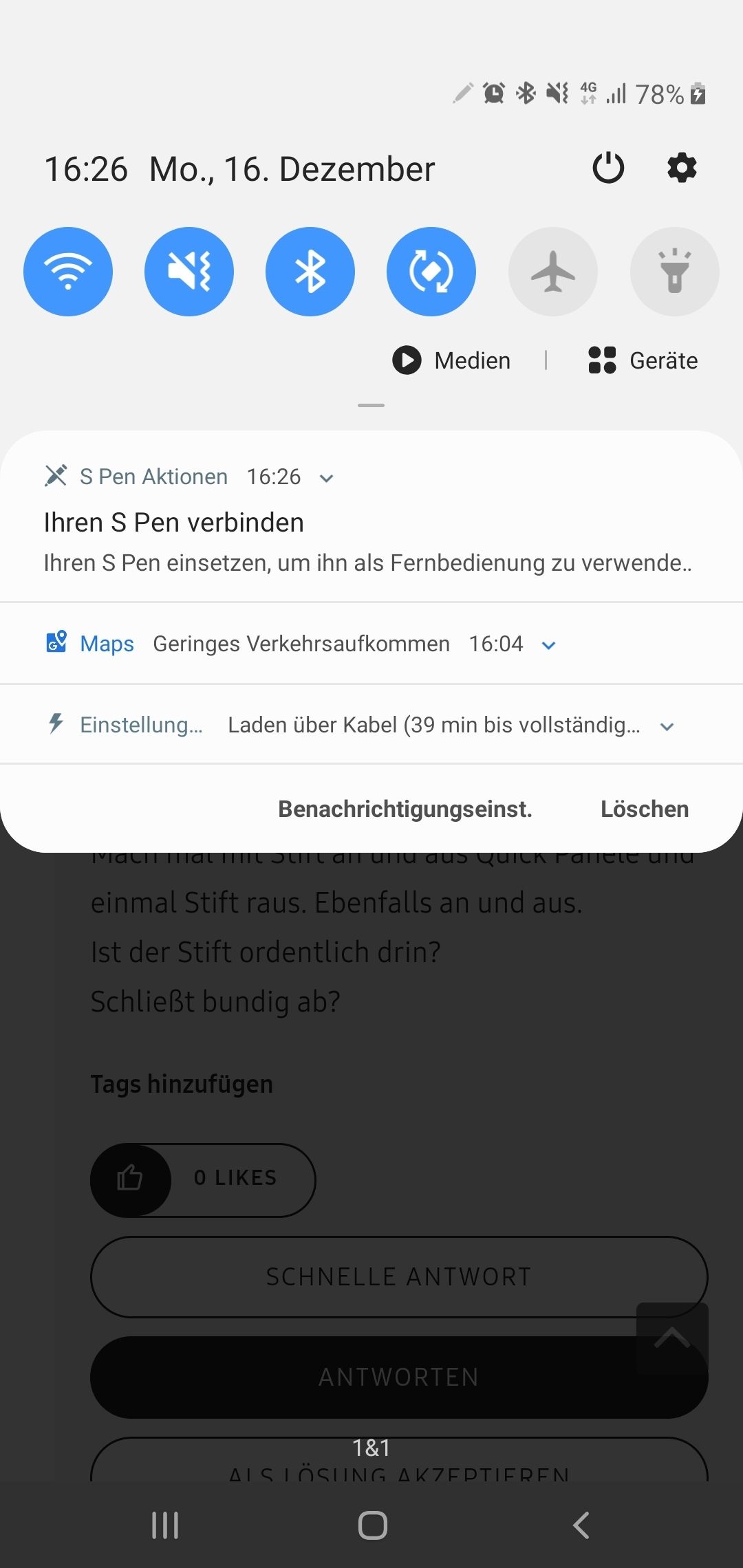 Gelöst S pen verbindet sich nicht Samsung Community