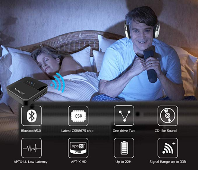 Adaptateur Bluetooth à Affichage NuméRique Intelligent LED RéCepteur Audio Bluetooth  5.0 Transmetteur Adaptateur Audio AUX 2