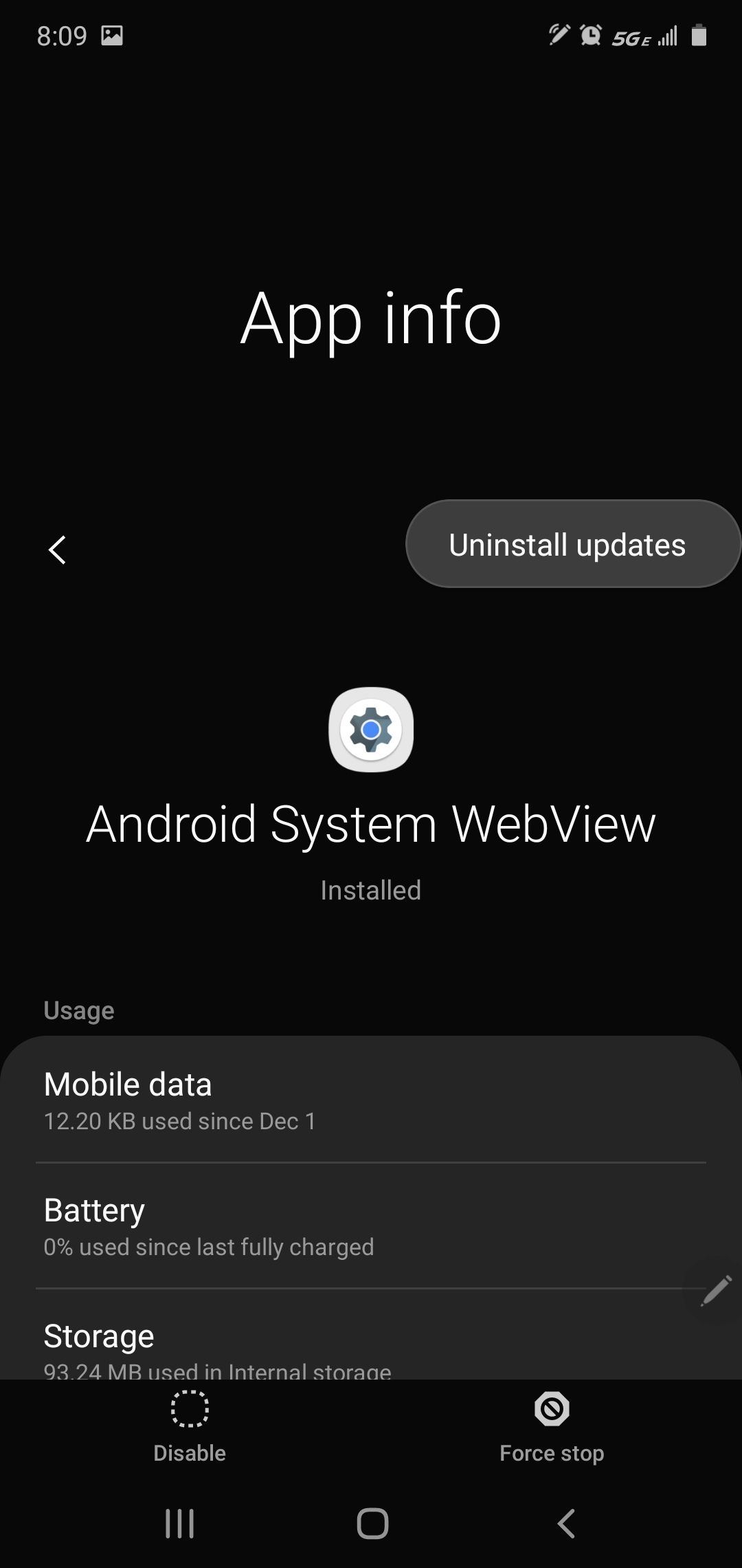 Solved: Android System WebView update problem - Samsung Community
