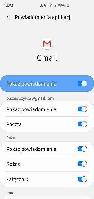 powiadomienia gmail