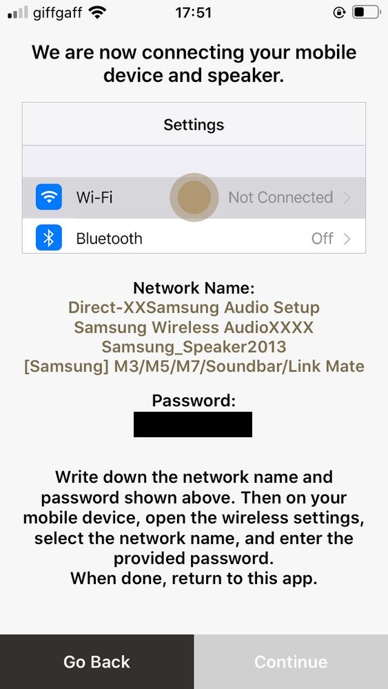 Samsung ms650 wifi store setup