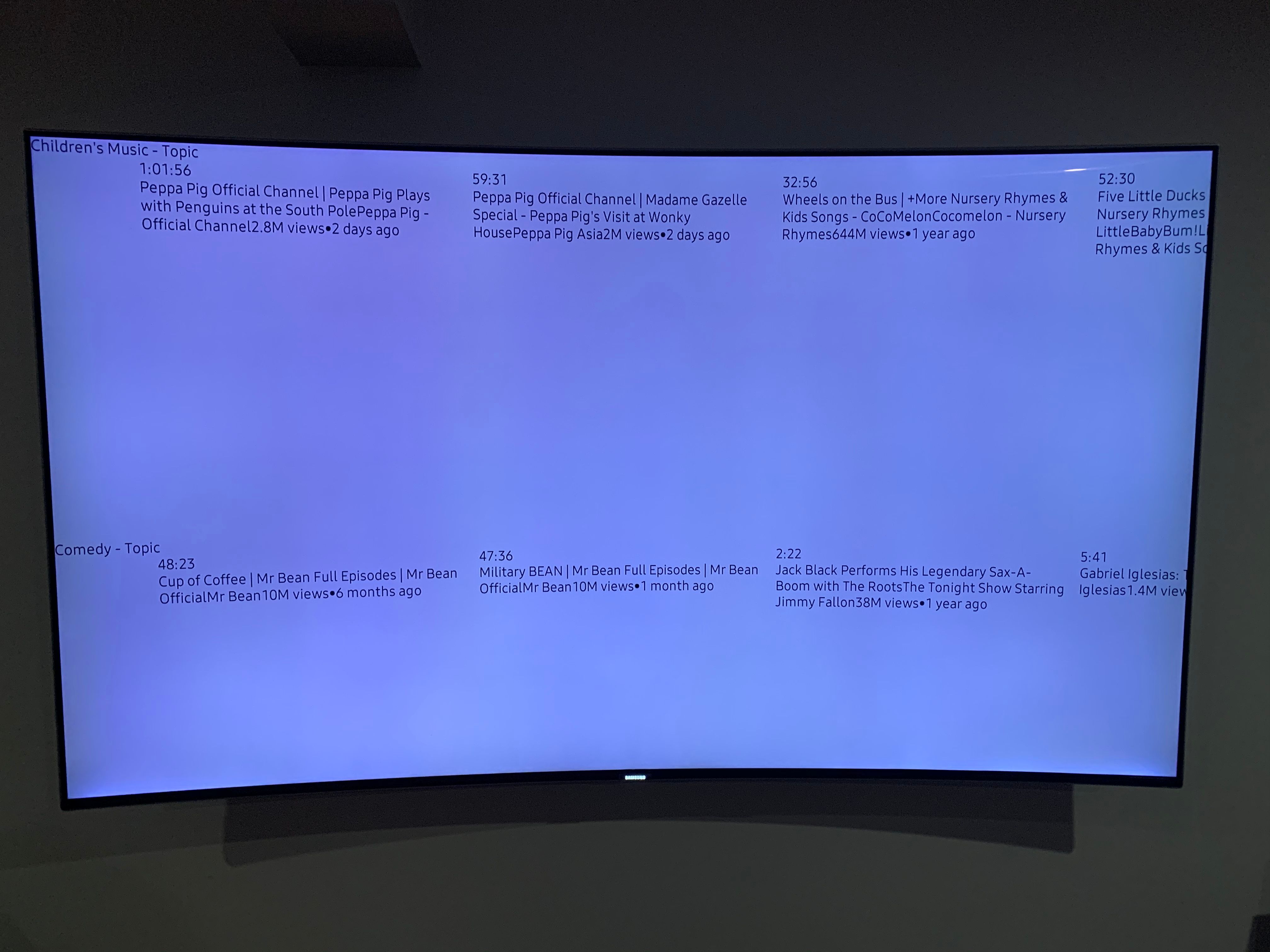 Samsung tv YouTube menu not loading properly Samsung Community