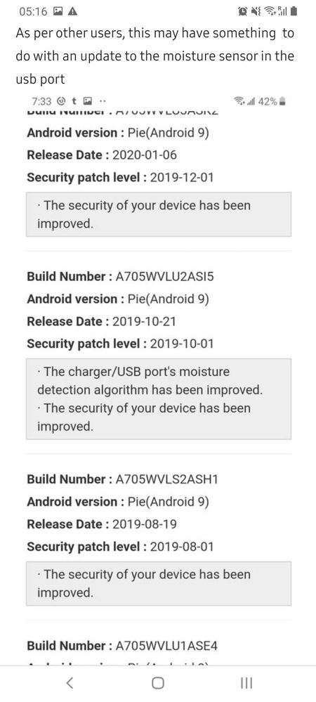 UPDATE] A70 "USB connector connected/disconnected" notification spam - Page  3 - Samsung Community