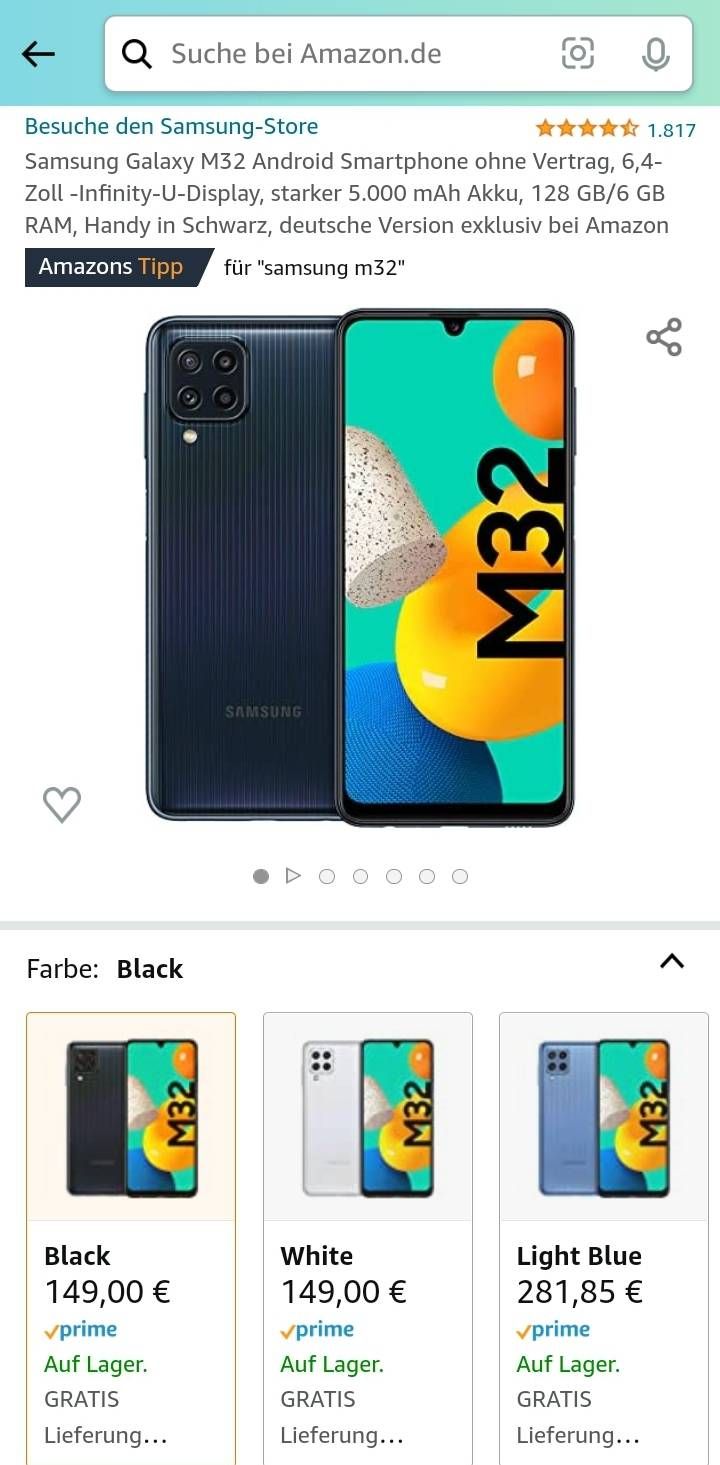 Galaxy M32 derzeit günstig bei Amazon - Samsung Community