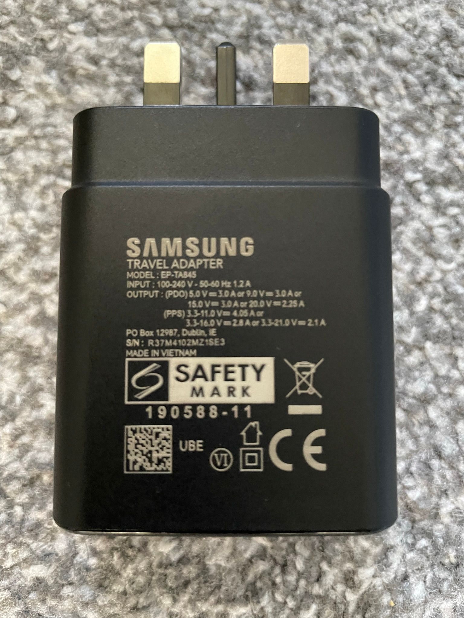 Suspect fake 45w usb charger - Samsung Community