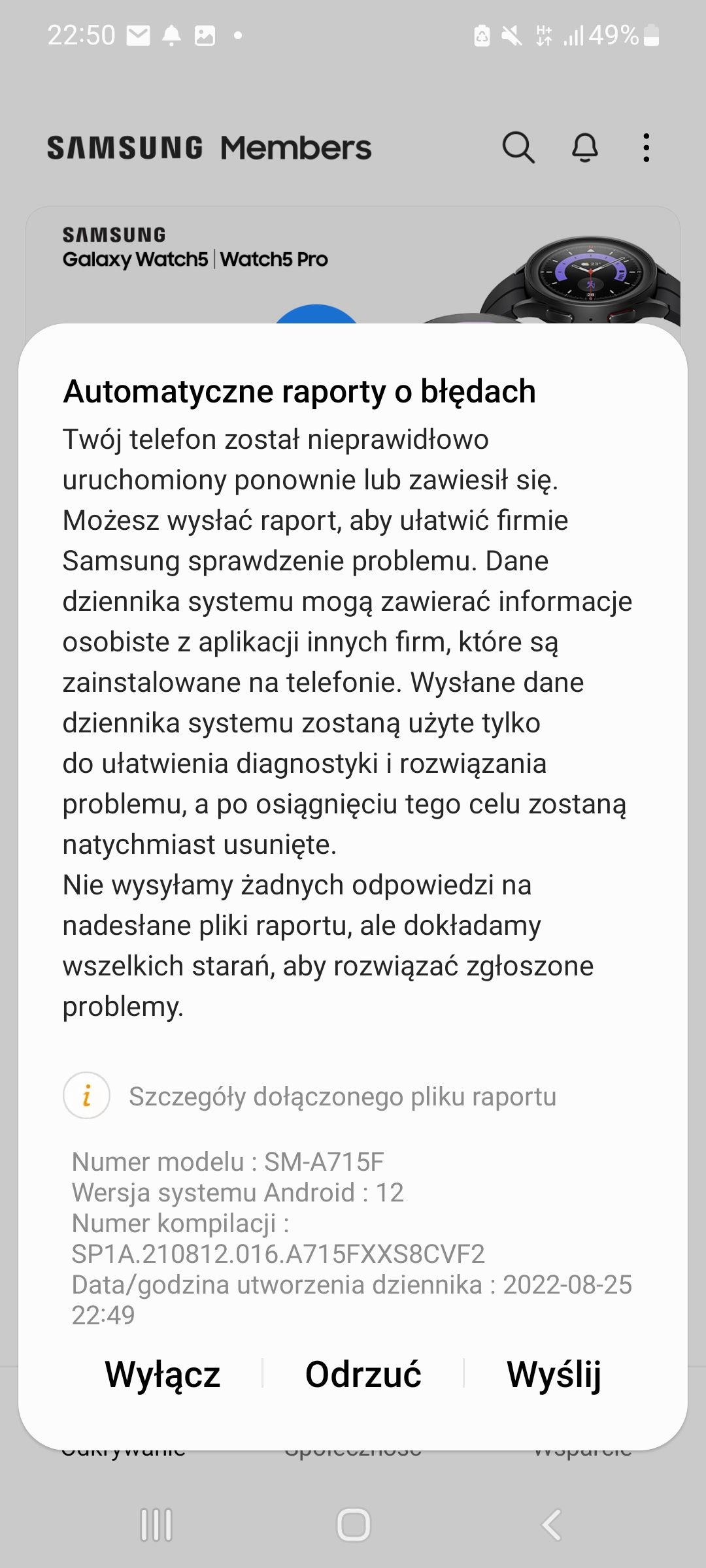 Samoczynne restartowanie się telefonu Galaxy A51 Samsung Community