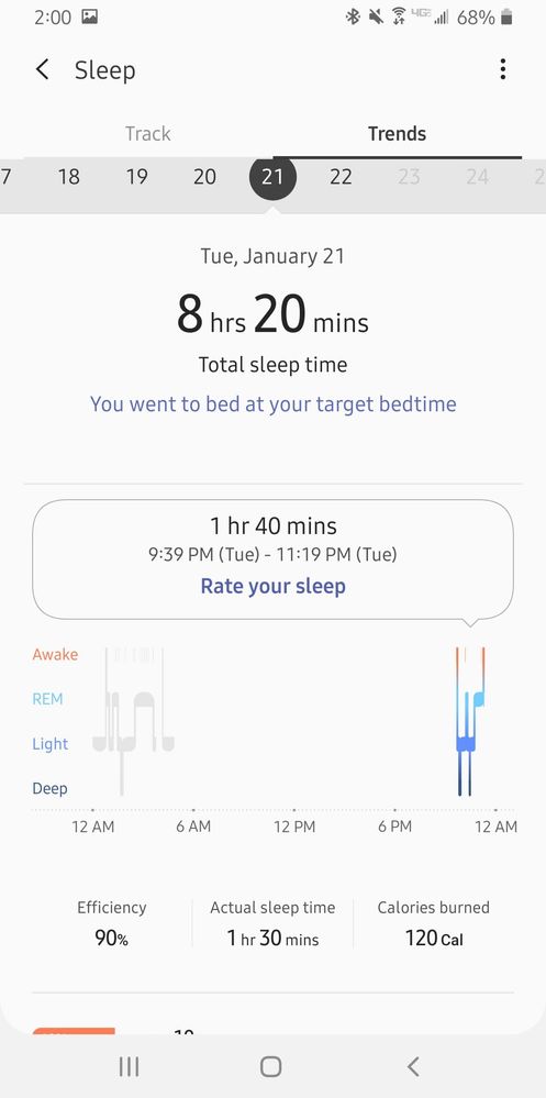 samsung health sleep