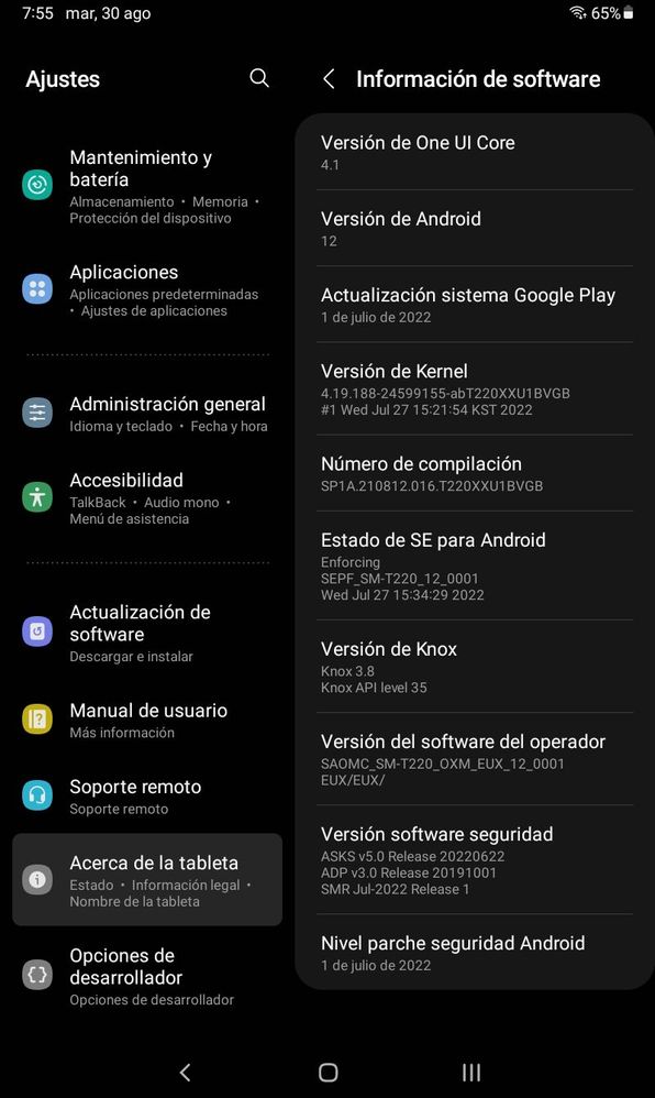 Apuntes sobre Android 12 en Galaxy Tab A7 Lite - Samsung Community