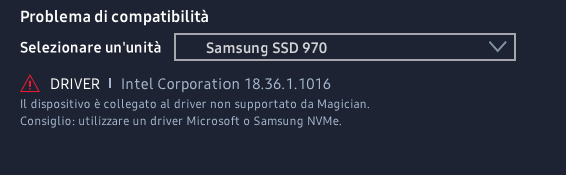 Incompatibilità driver SSD 970 evo - Samsung Community