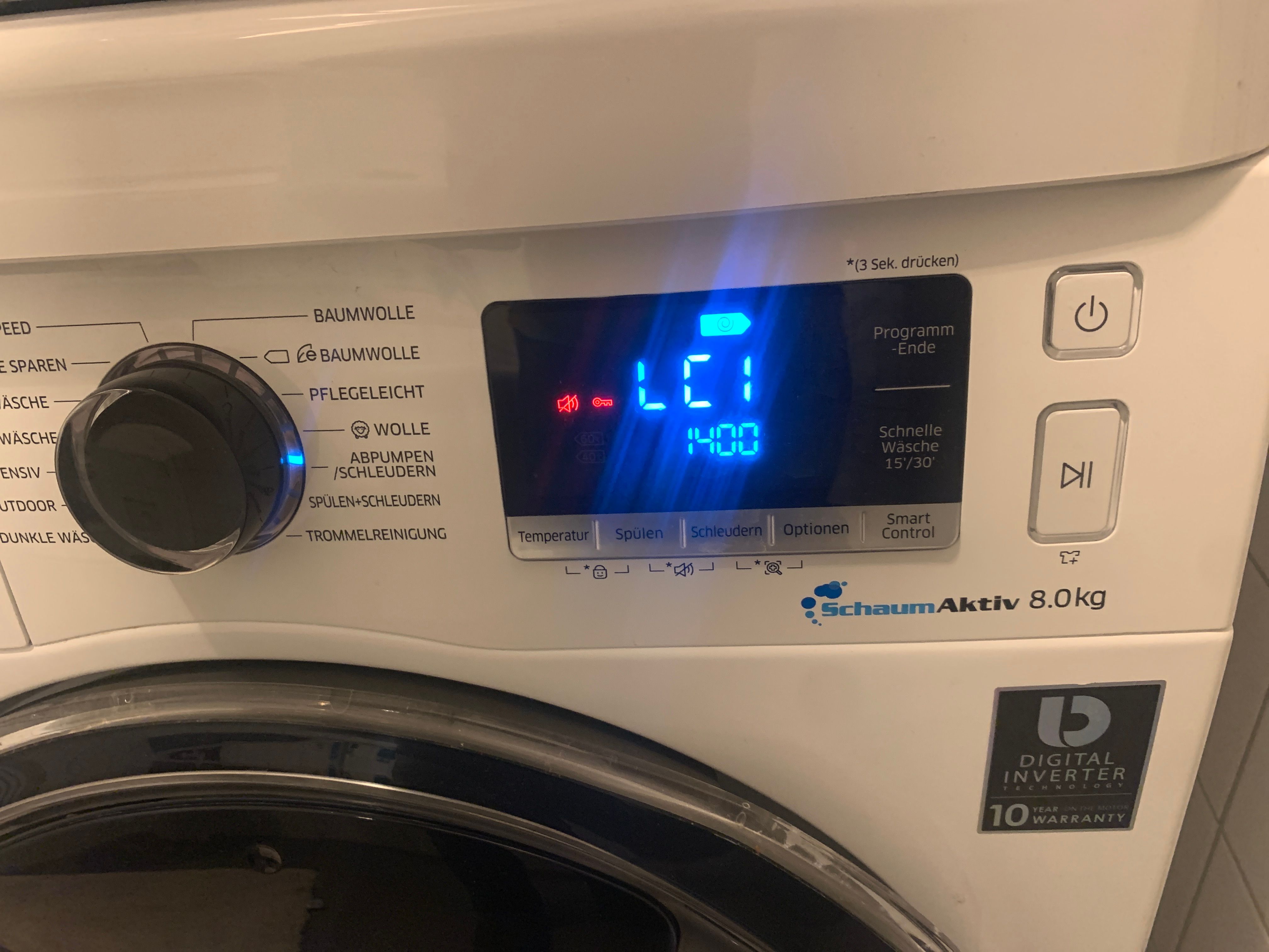 Gelöst: Waschmaschine Fehlermeldung LC1 (WW8EK5400UW/EG) - Samsung Community