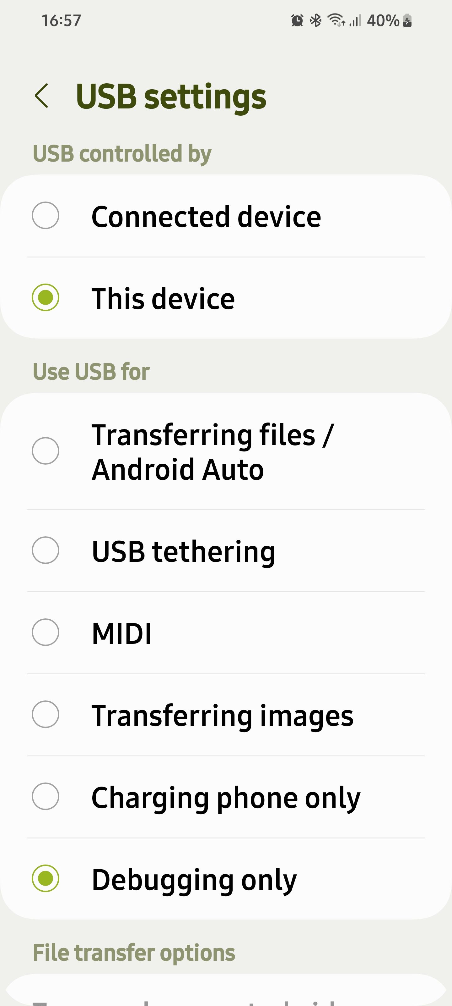 Changing USB settings on Galaxy S21 - Samsung Community