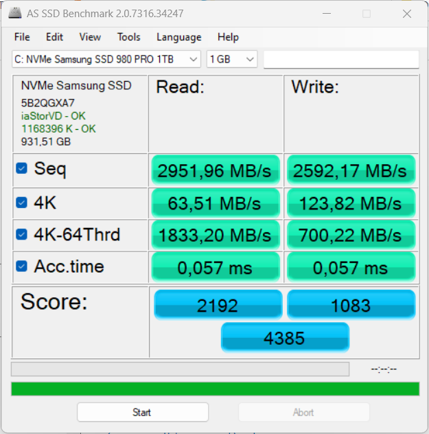Samsung nvme 980 Pro molto lento su Windows 11 - Samsung Community
