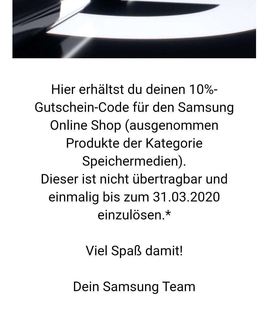 Gutscheincode inaktiv?? - Samsung Community