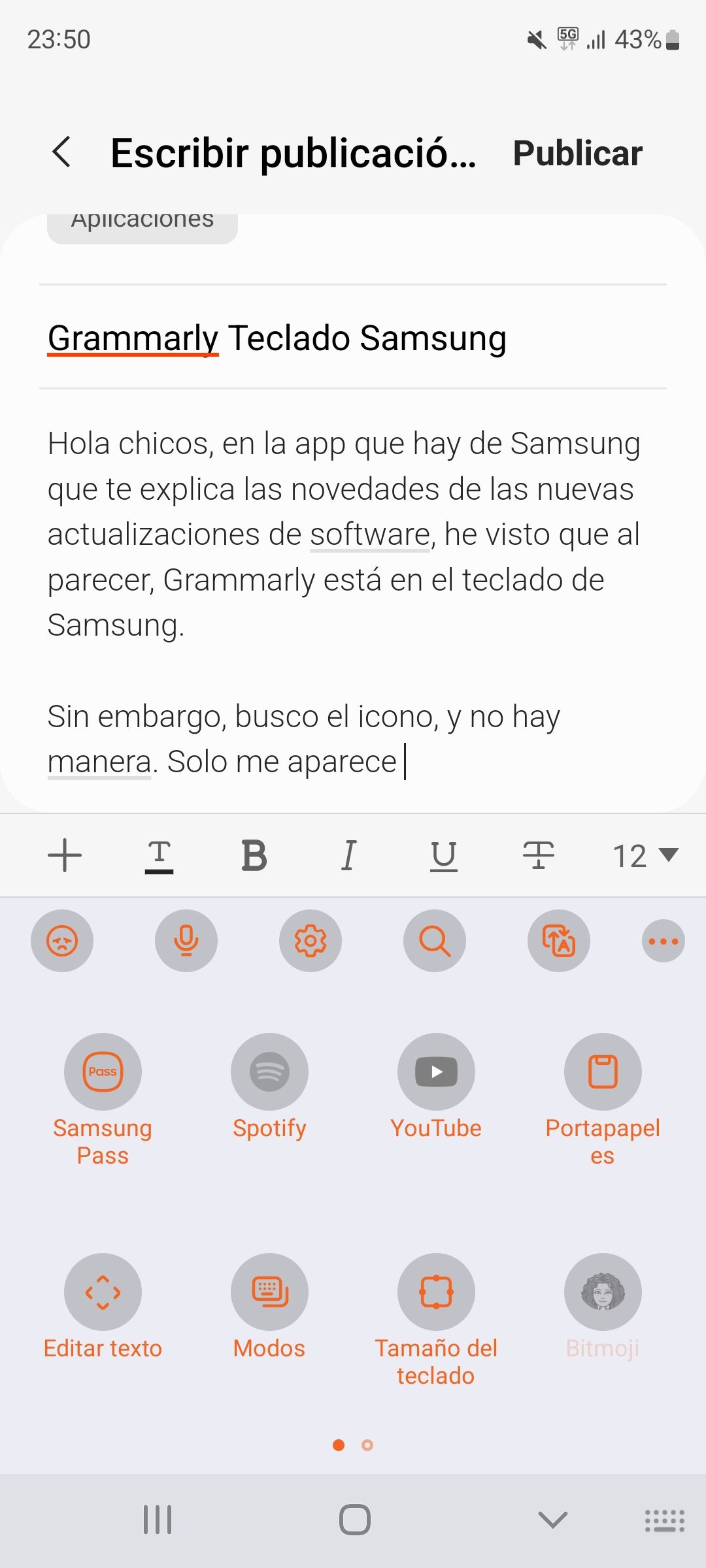 Solucionado: Grammarly Teclado Samsung - Samsung Community