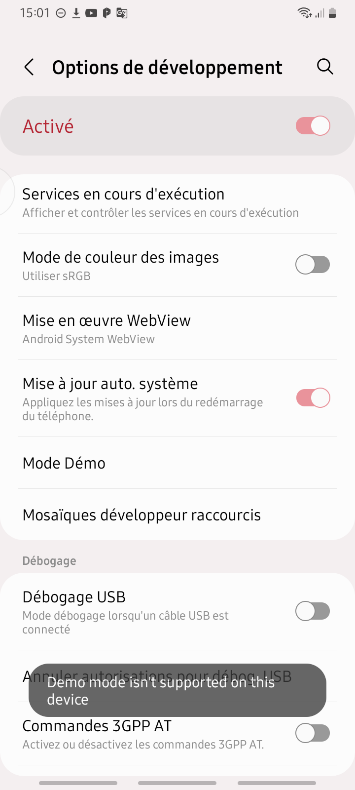 Mode démo indisponible Samsung Community