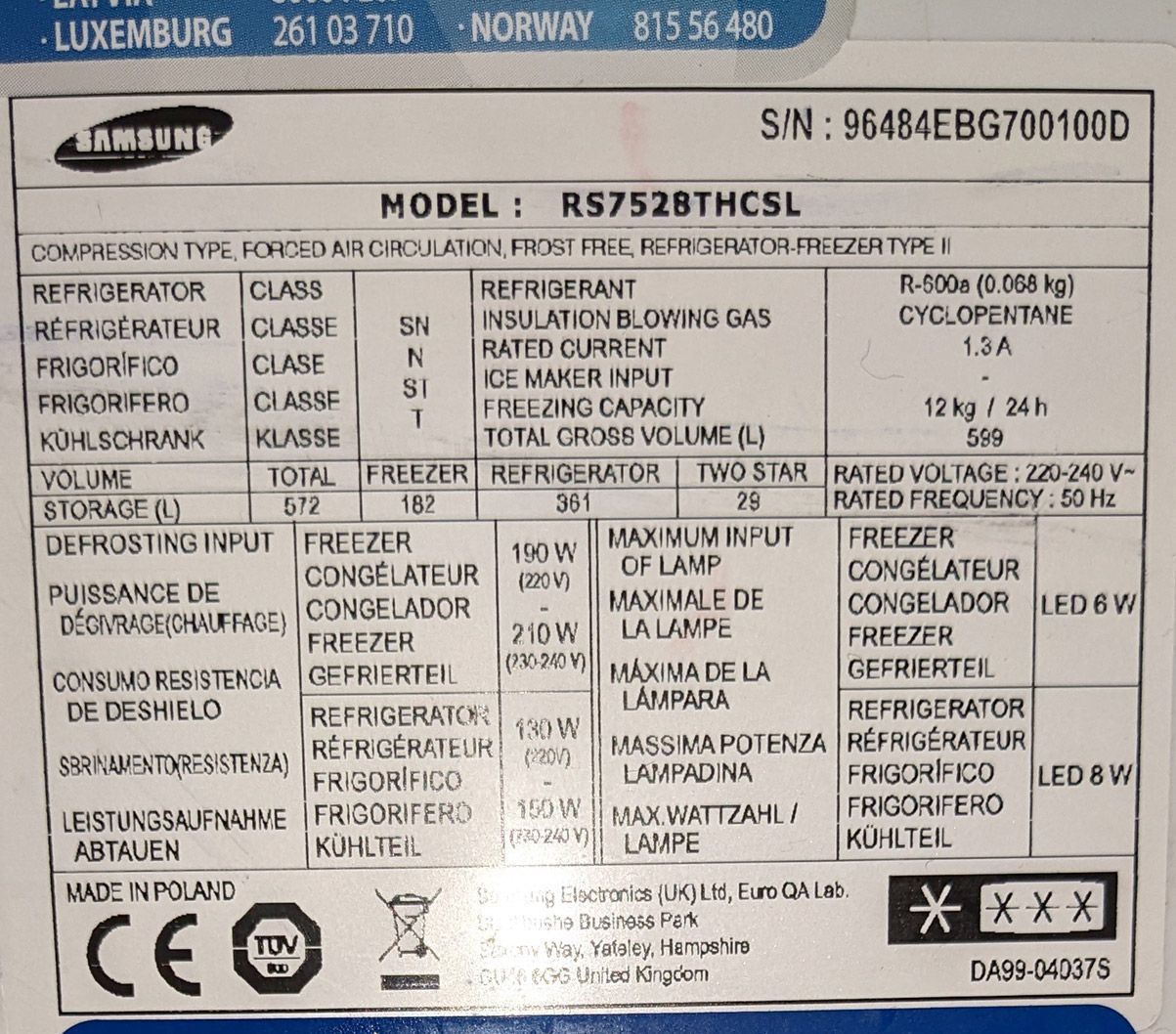 Side-by-side Kühlschrank zeigt falsche Temperatur und kühlt nicht korrekt -  Samsung Community
