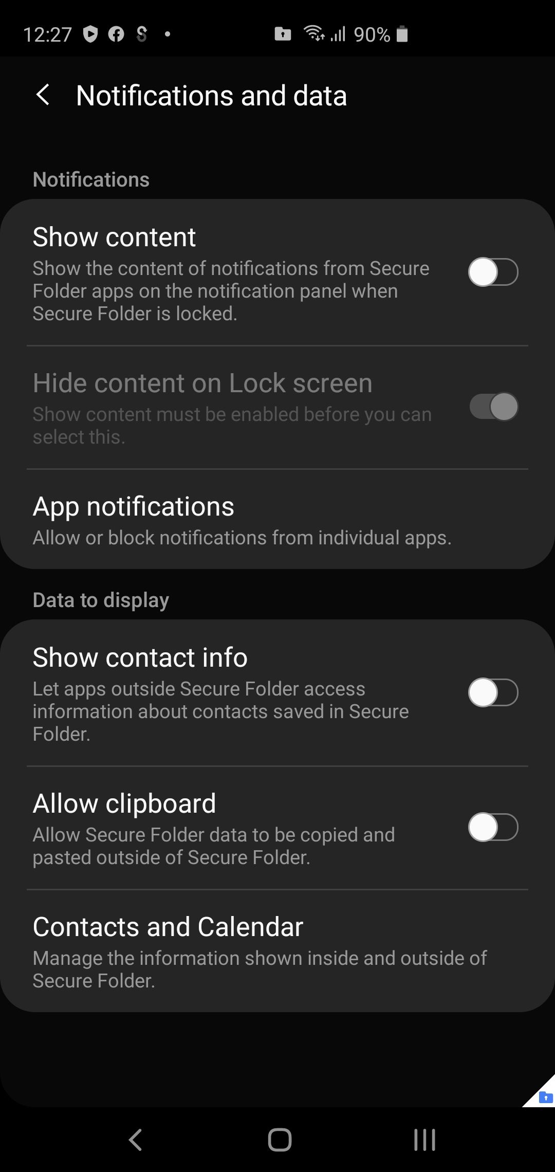 S20+ secure folder / contacts - Samsung Community