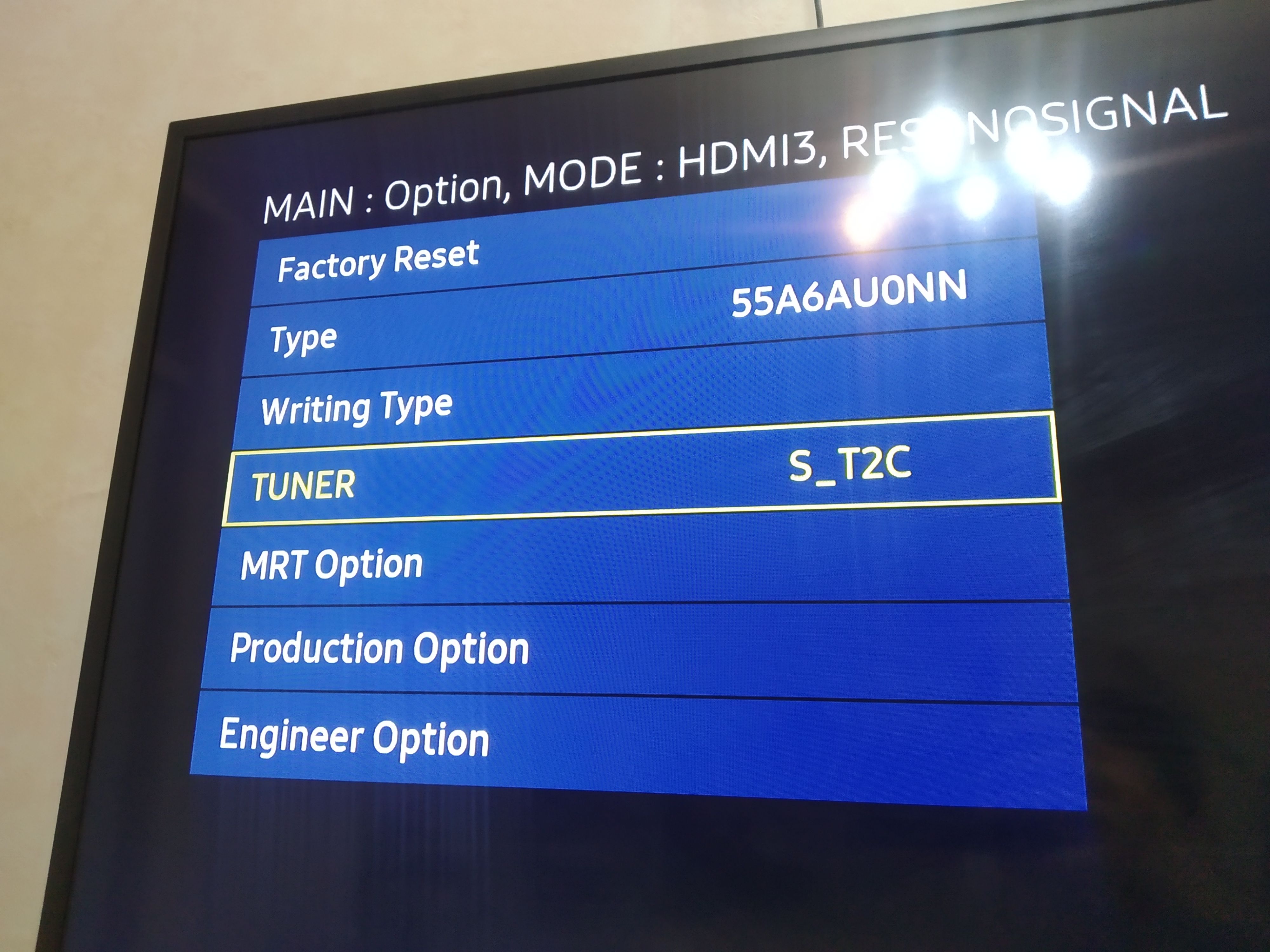 Problem in service menu TV UA55RU7100-Tuner setup - Samsung Community