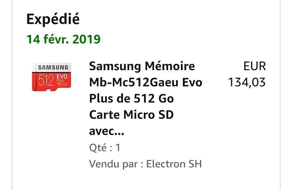 Samsung Mémoire Mb-Mc512Gaeu Evo Plus de 512 Go Carte Micro SD