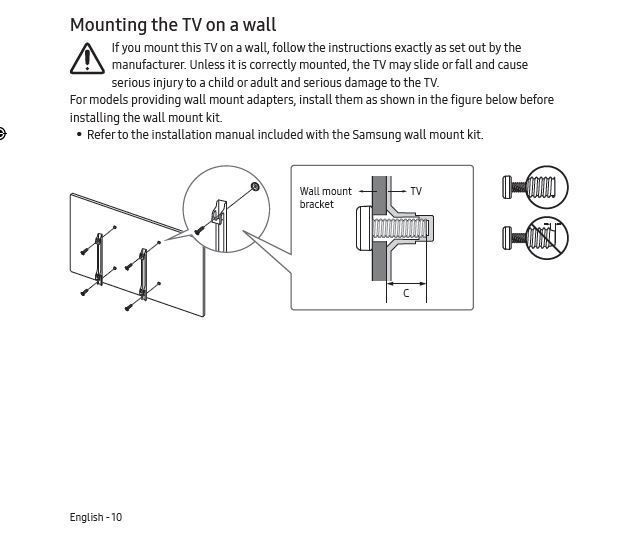 32” TV UE32N5300AK Wall mount issue - Samsung Community