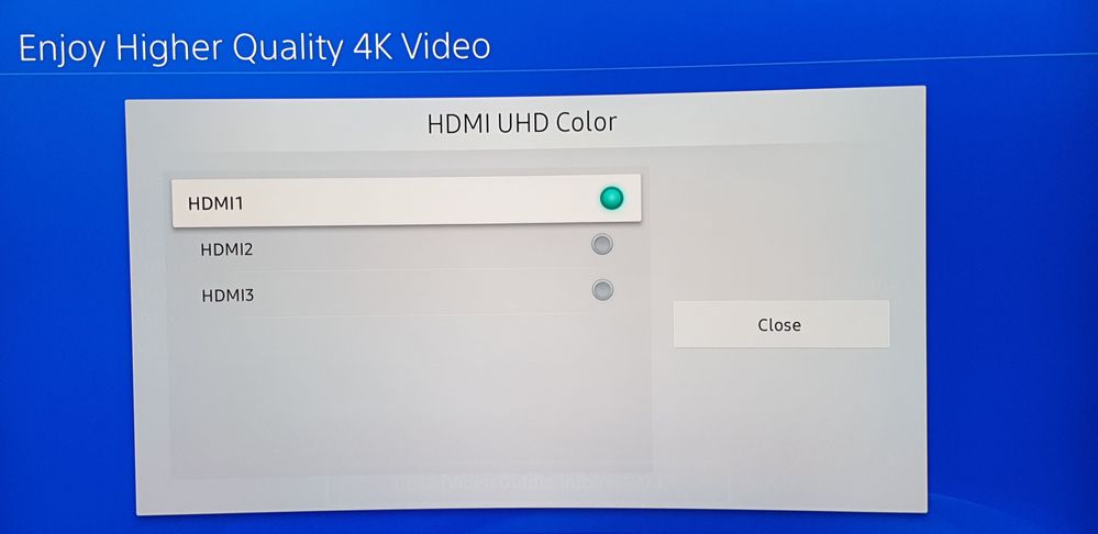 3rd: choose HDMI where your 4k device is connected