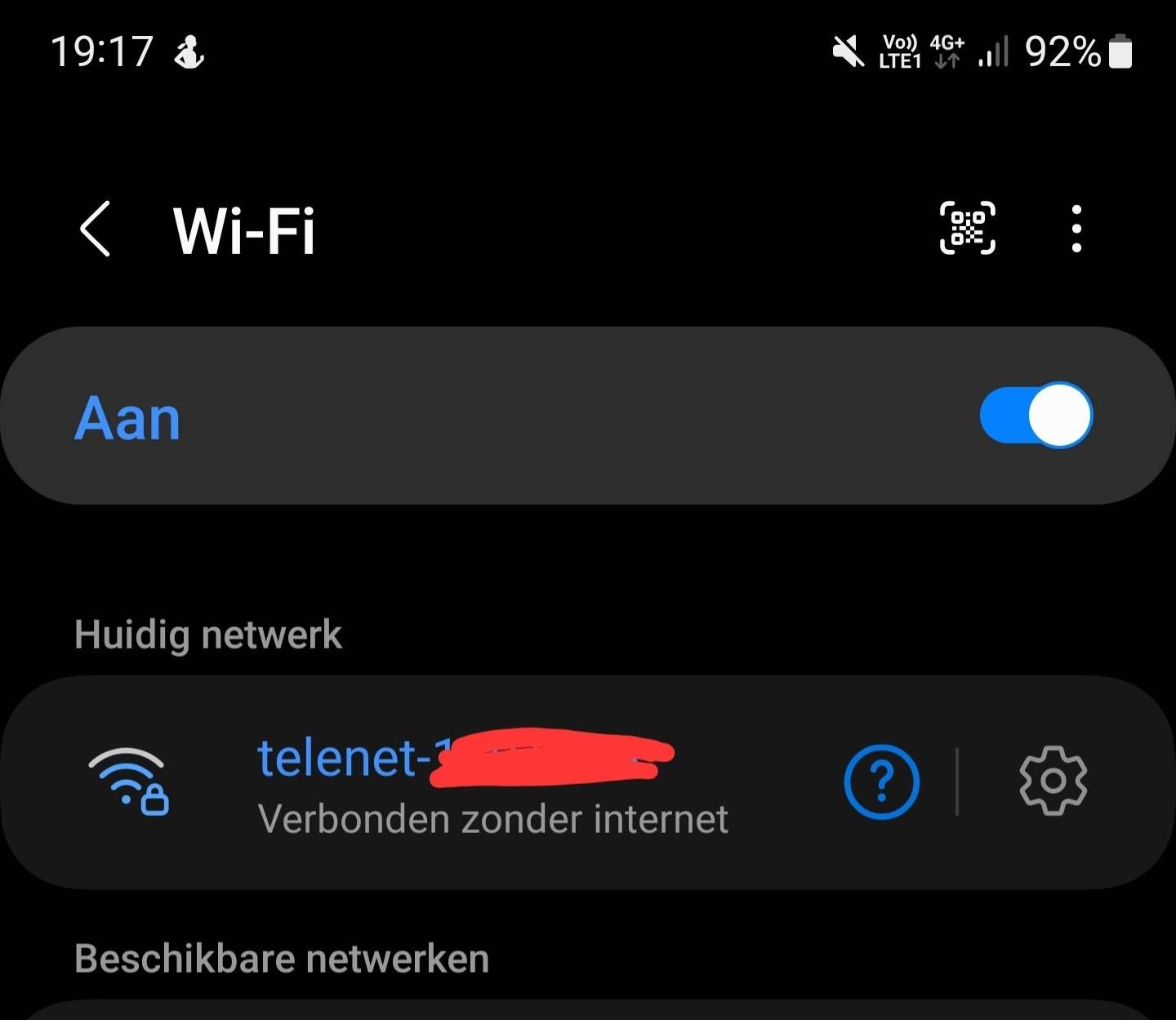 "Verbonden zonder error Samsung Community