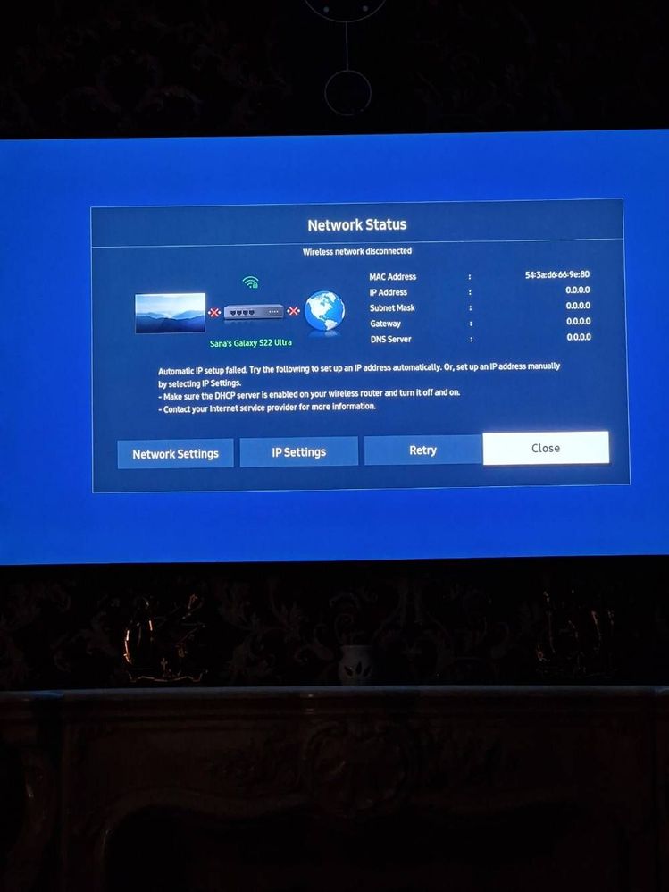 Smart TV Not Connecting To Wifi - Samsung Community